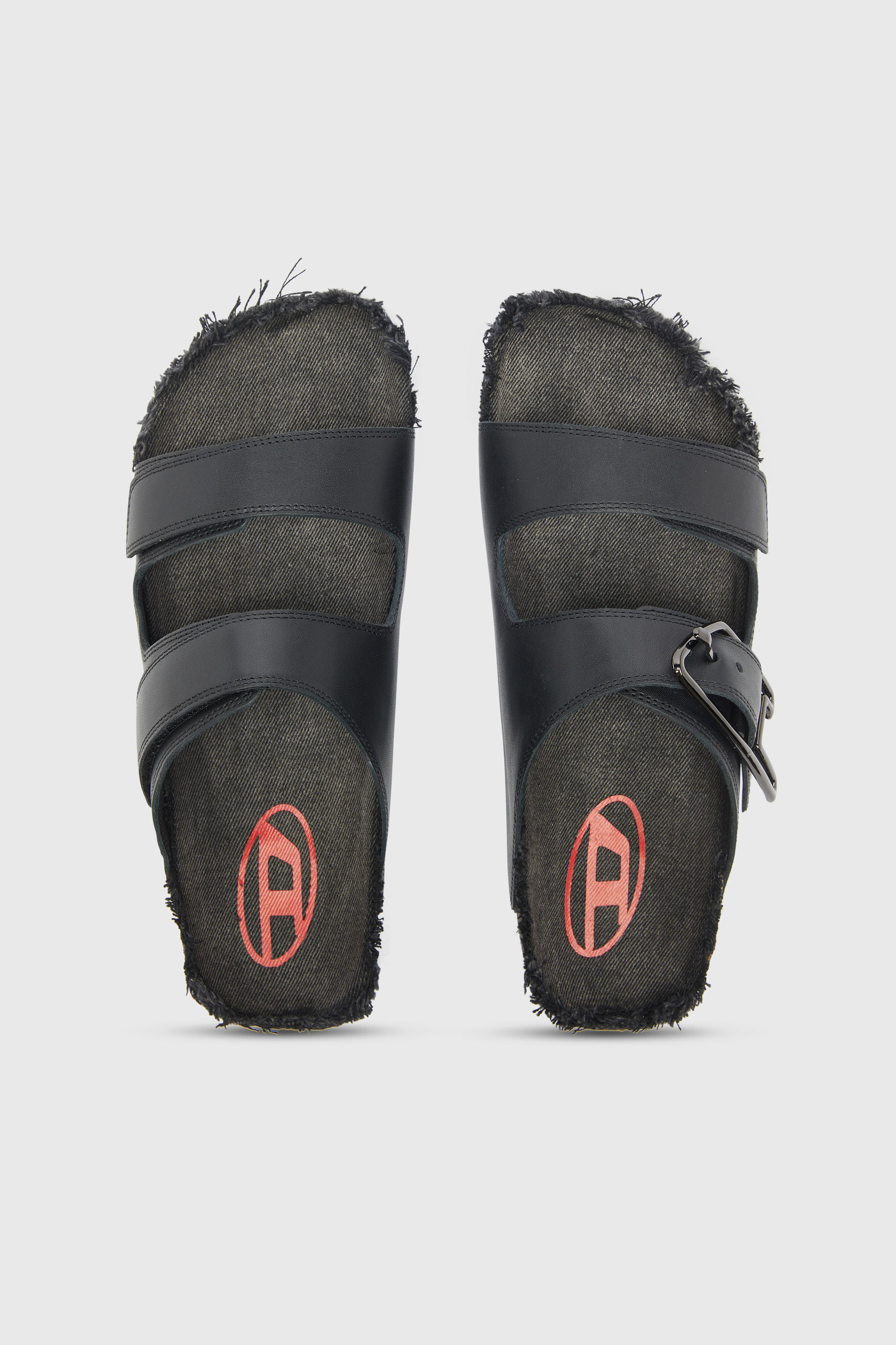 Diesel - D-WOODSTOCK D SANDAL, Herren D-Woodstock - Lederriemen mit Korkfu&szlig;bett in Schwarz - 4
