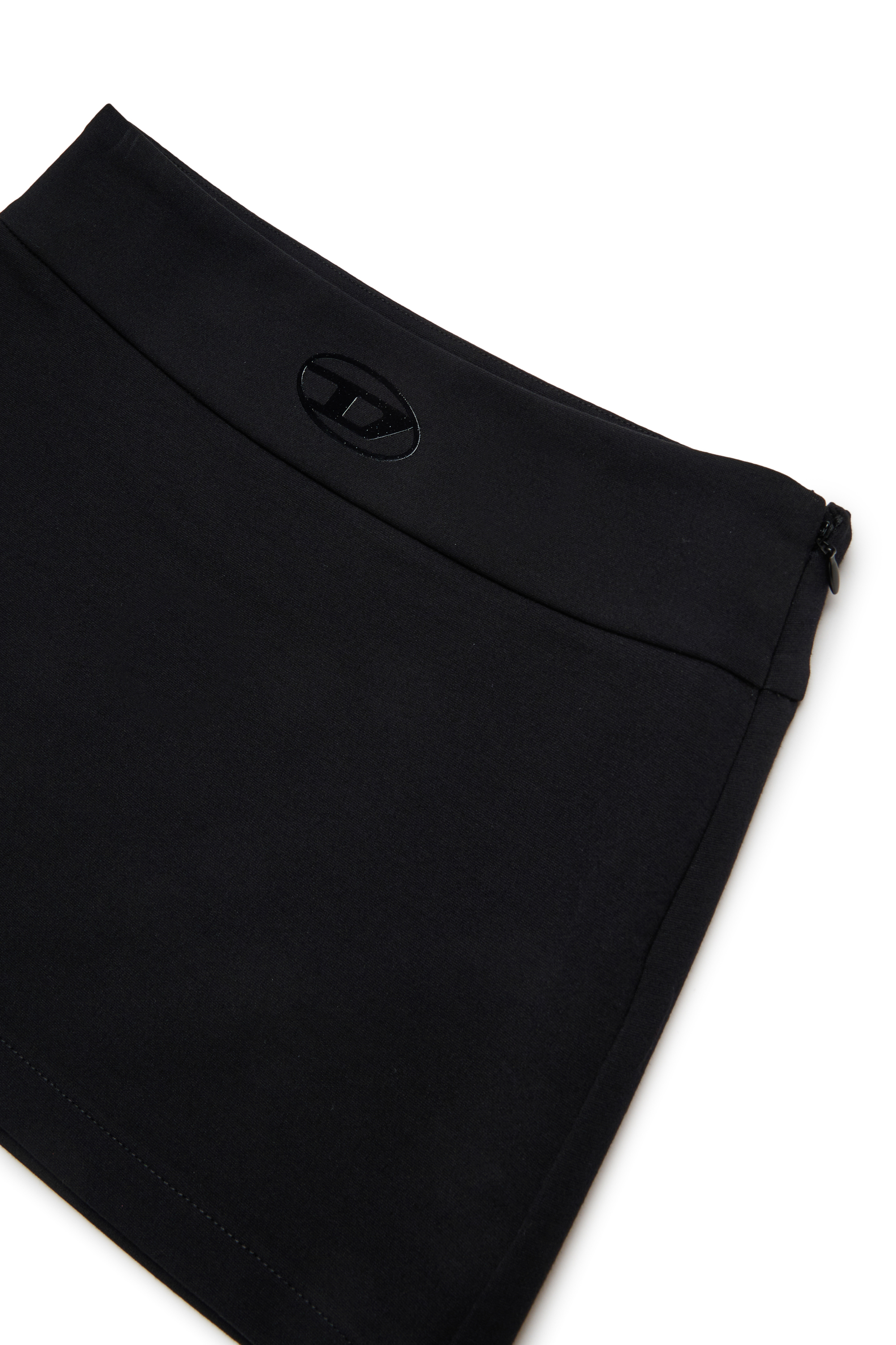 Diesel - GILEA, Damen Kurzer Viskose-Rock mit Logo am Bund in Schwarz - 3