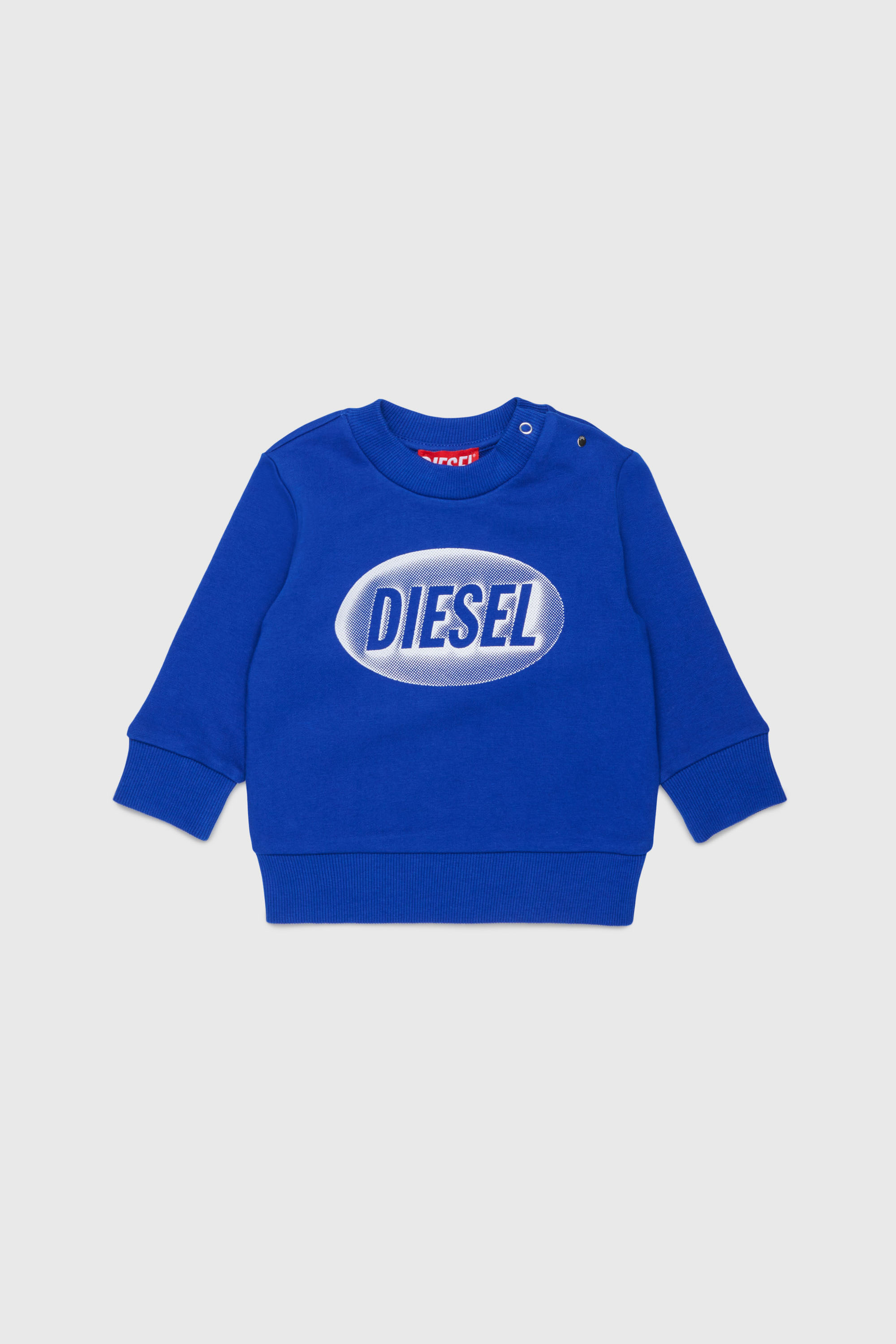 Diesel - SDSELB, Unisex Baumwoll-Sweatshirt mit Logo-Print in Blau - 1
