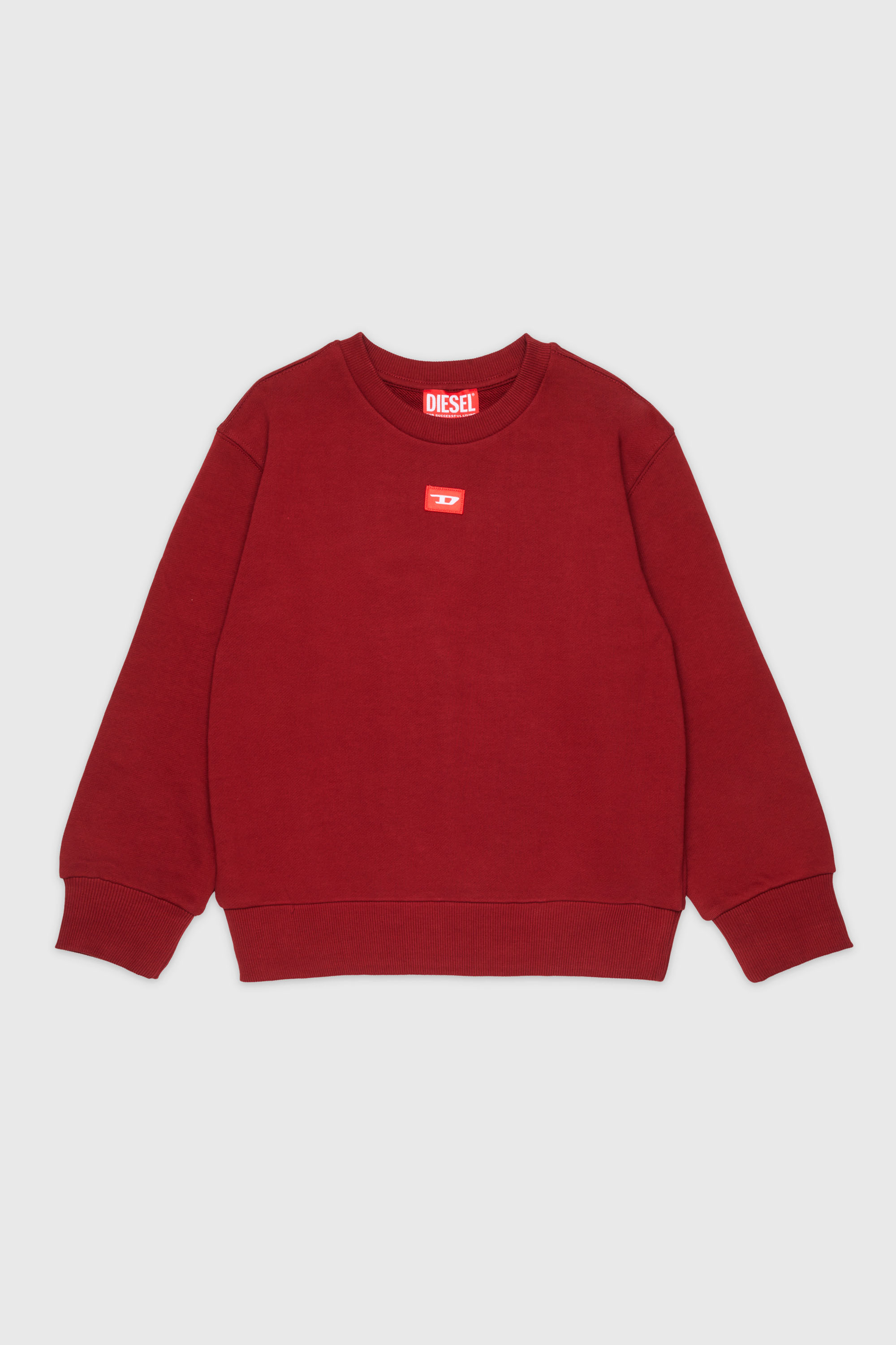 Diesel - SXGIN OVER, Unisex Sweatshirt mit kleinem Logo-Aufn&auml;her in Rot - 1