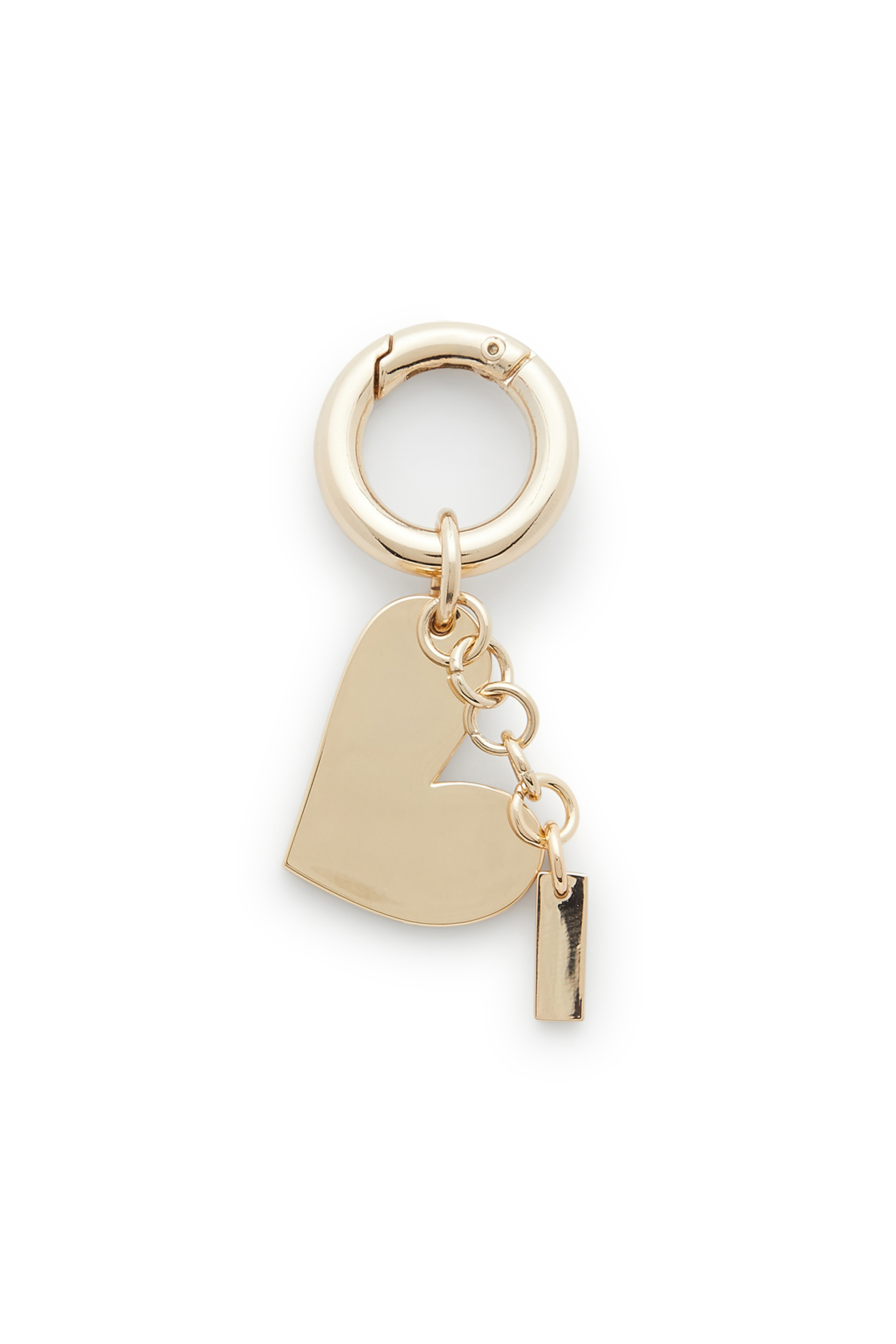 Diesel - CHARM-HEART, Damen Metallherz-Anh&auml;nger mit Strasssteinen in Gold - 2