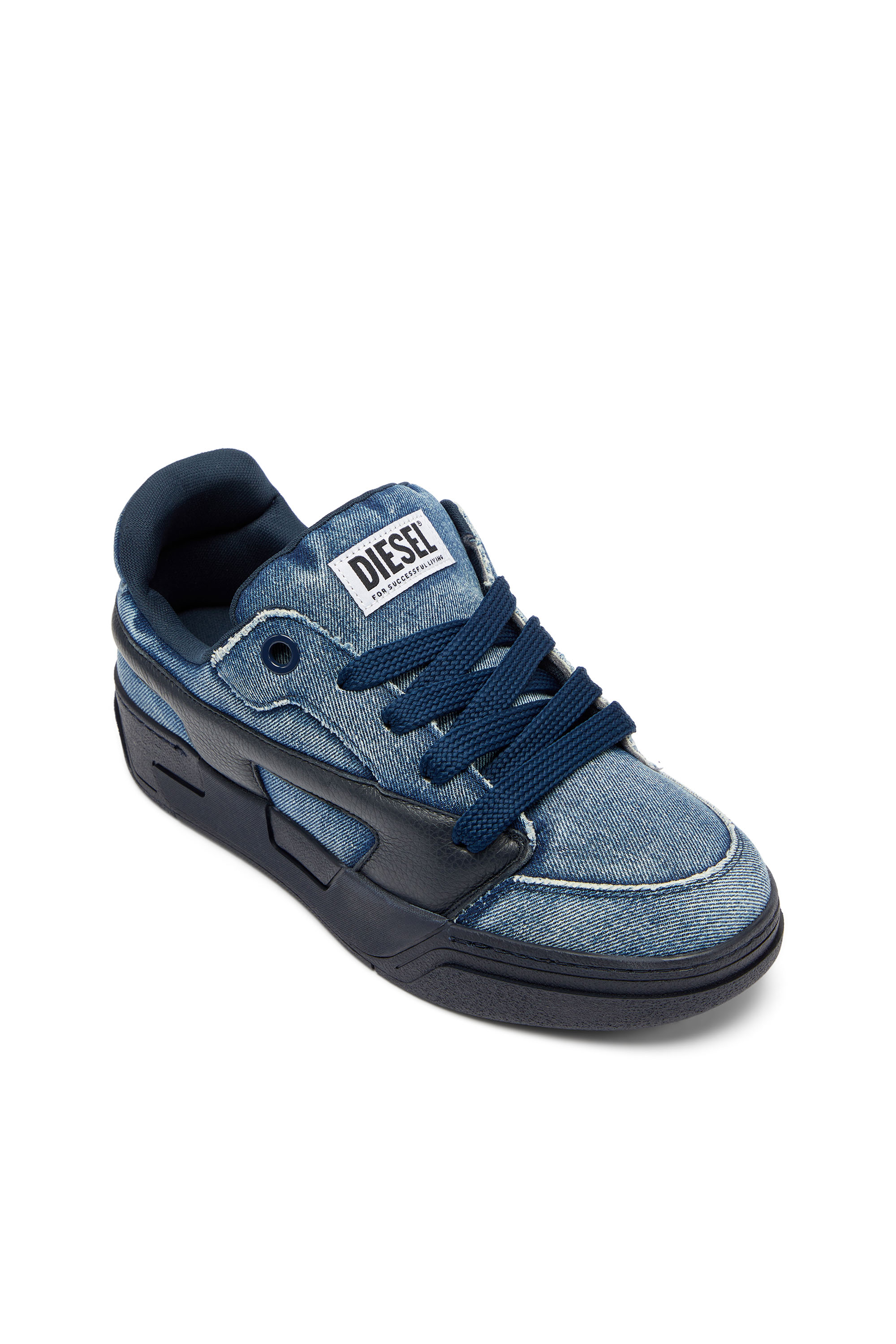 Diesel - S-D-OLLIE LOW, Herren S-D-Ollie &ndash; Sneakers aus gewaschenem, ausgefranstem Denim in Blau - 6