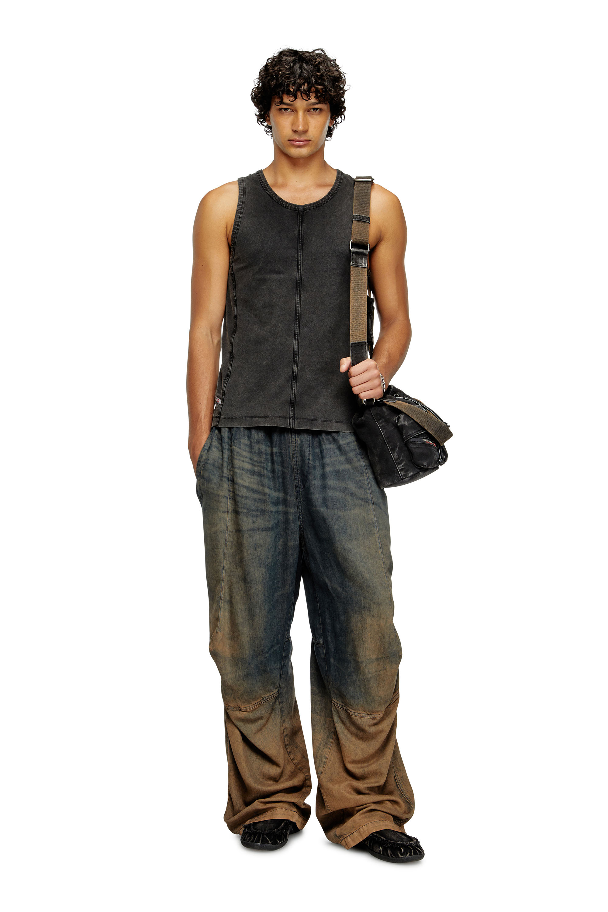 Diesel - T-MELY-SL, Herren Tanktop aus Jersey in Denim-Optik in null - 2