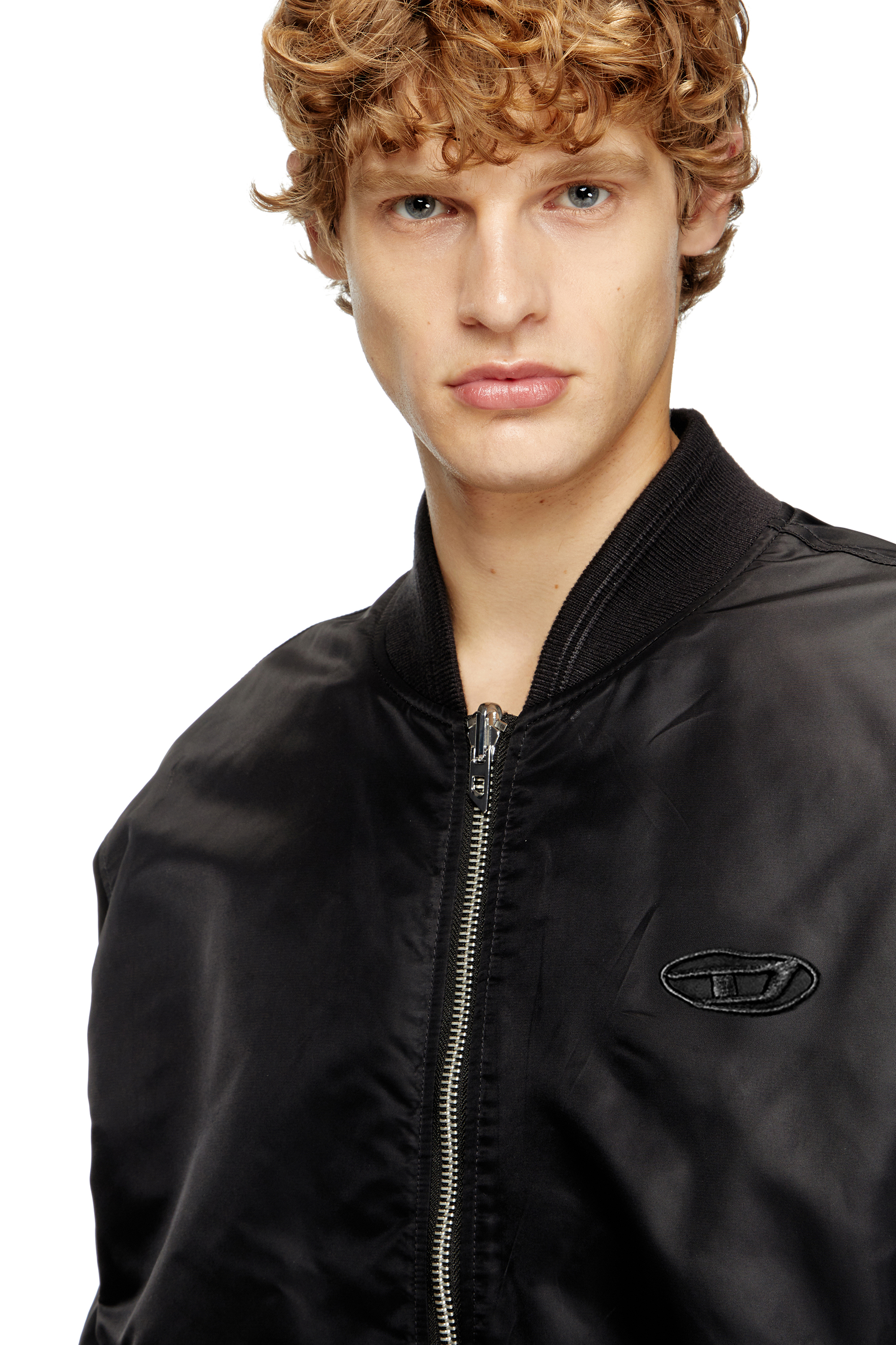Diesel - W-TYPE-D1, Herren Gesteppte Bomberjacke mit Oval-D-Stickerei in Schwarz - 5