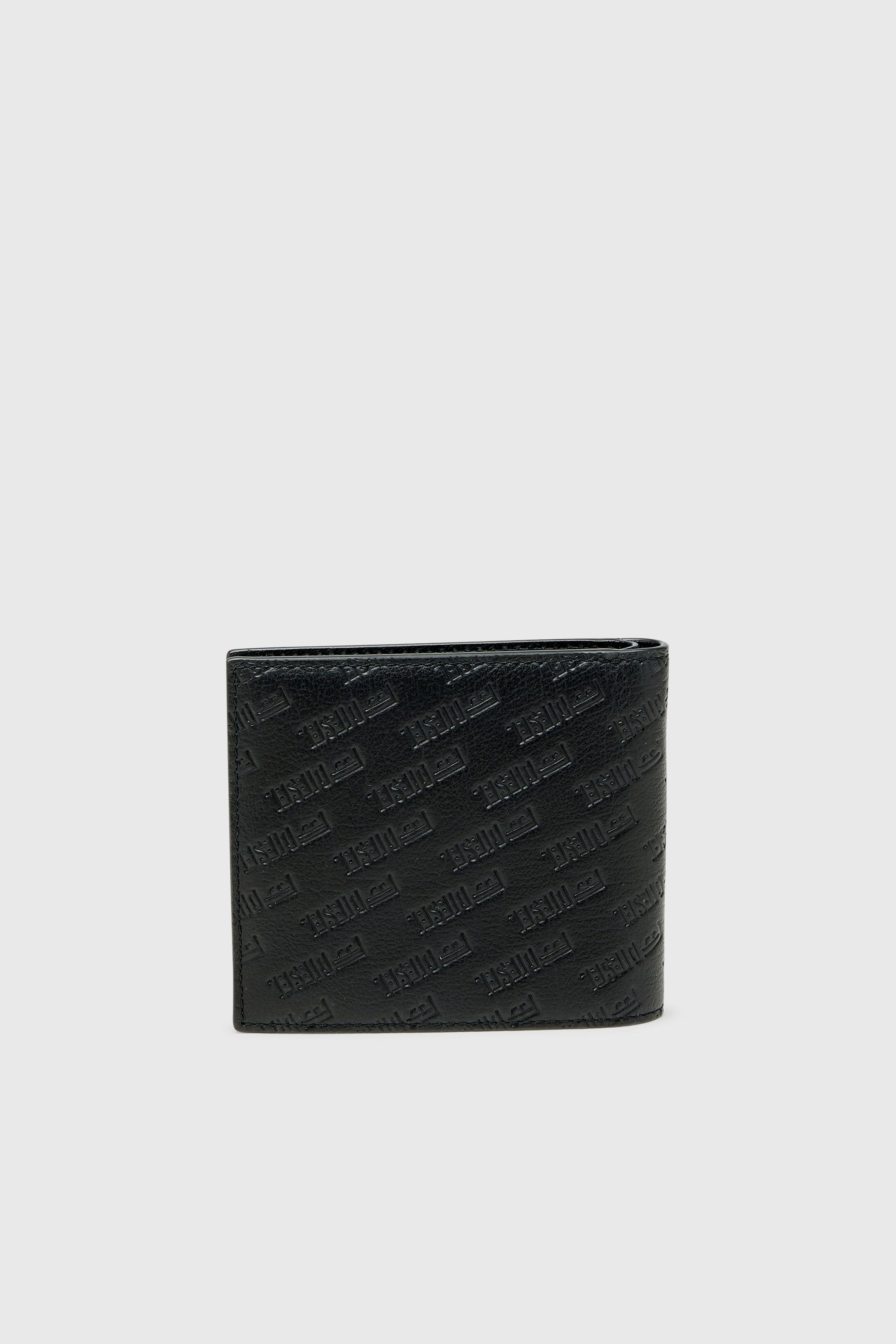 Diesel - MONOGRAM BI-FOLD COIN S 3D, Herren Leder-Bifold-Geldb&ouml;rse mit all-over gepr&auml;gtem Logo in Schwarz - 2