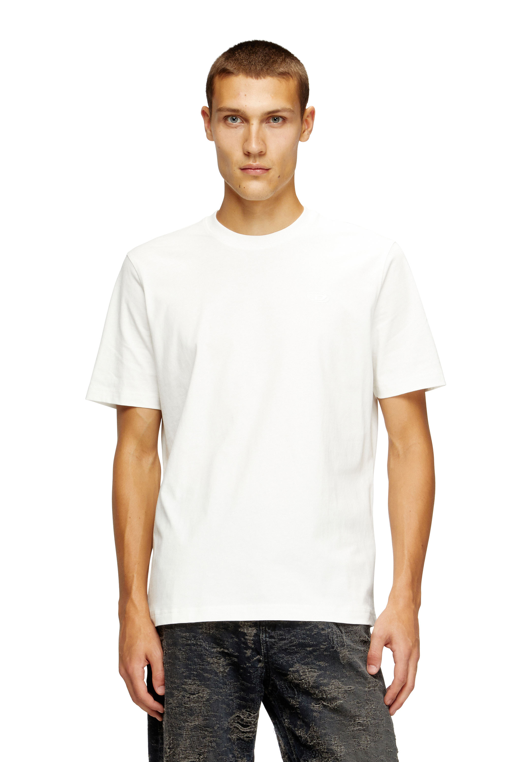 Diesel - T-ADJUST-T10, Herren Baumwoll-T-Shirt mit Grafikdruck auf dem Rücken in Weiß - 3