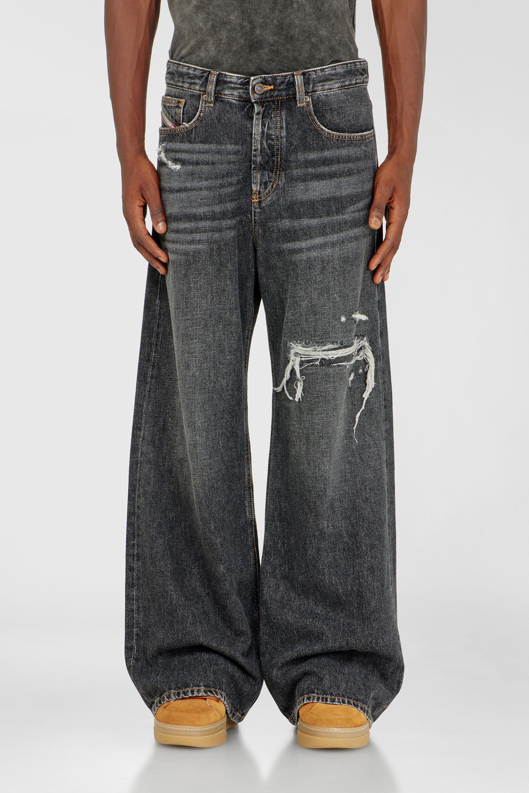Diesel - Herren Relaxed Jeans D-Rise 007DN, Schwarz/Dunkelgrau - 4