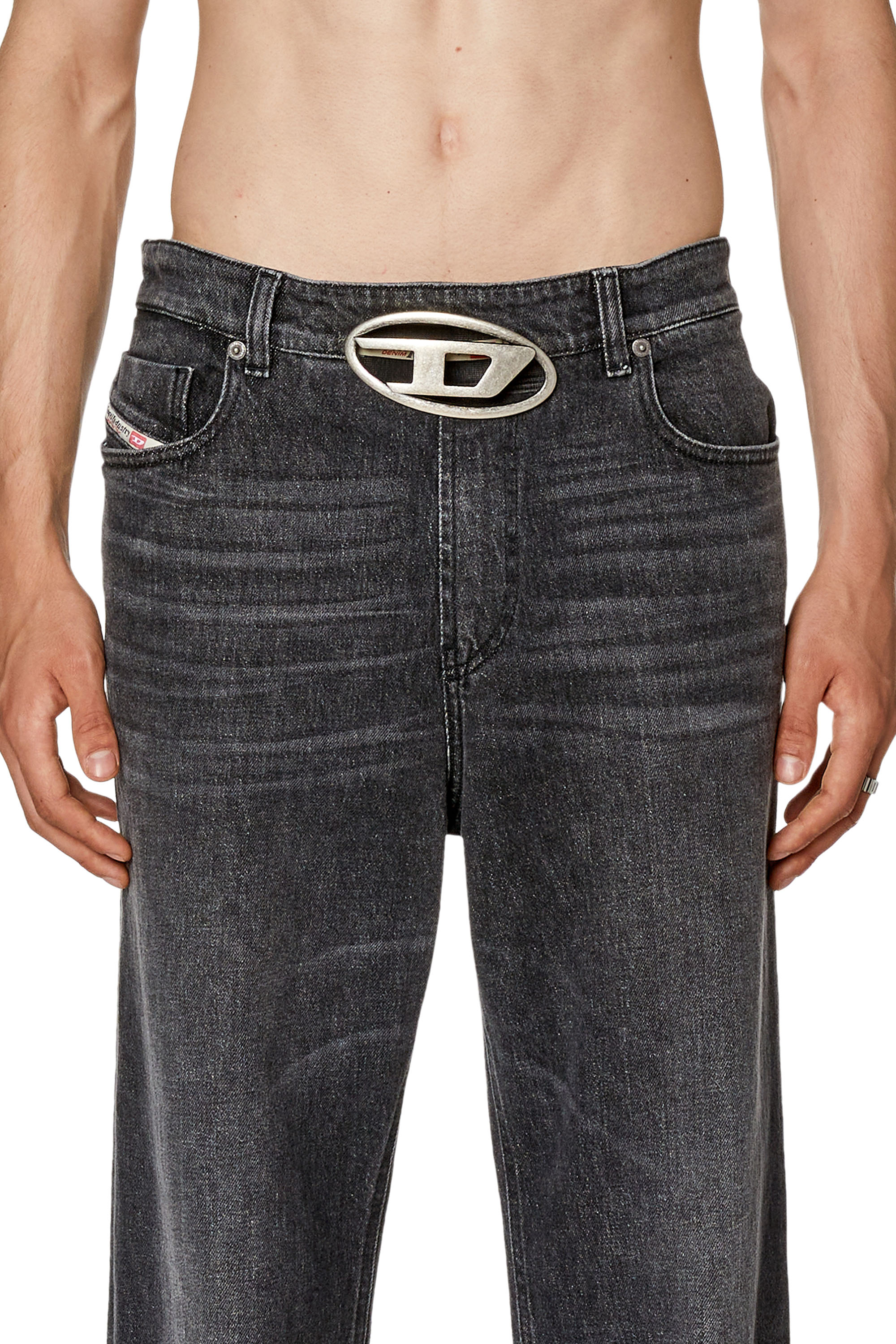 Diesel - 1955 D-Rekiv 0CKAH Straight Jeans, Schwarz/Dunkelgrau - Image 3