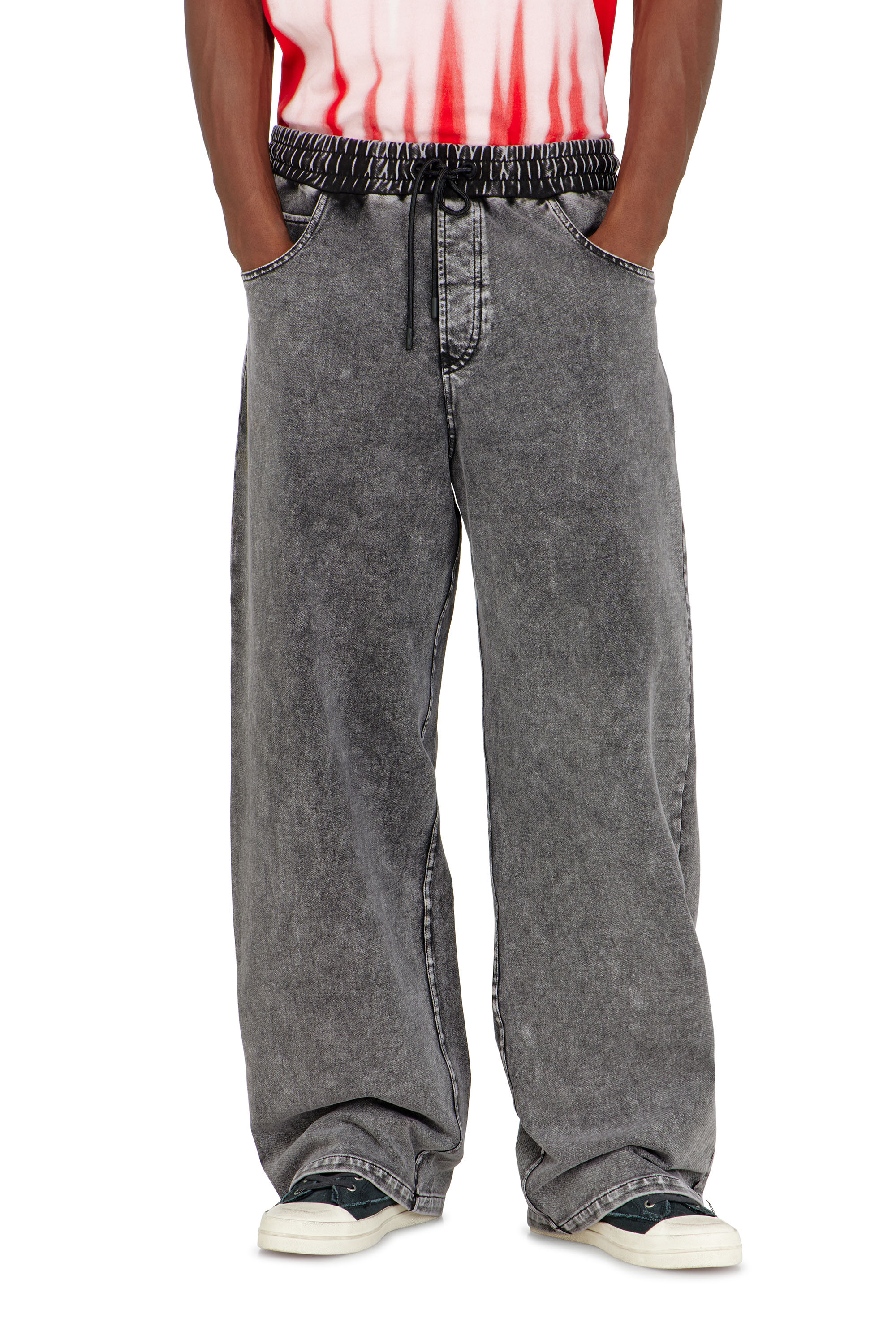 Diesel - P-STUK, Herren Sweatpants mit Denim-Effekt in Grau - 3