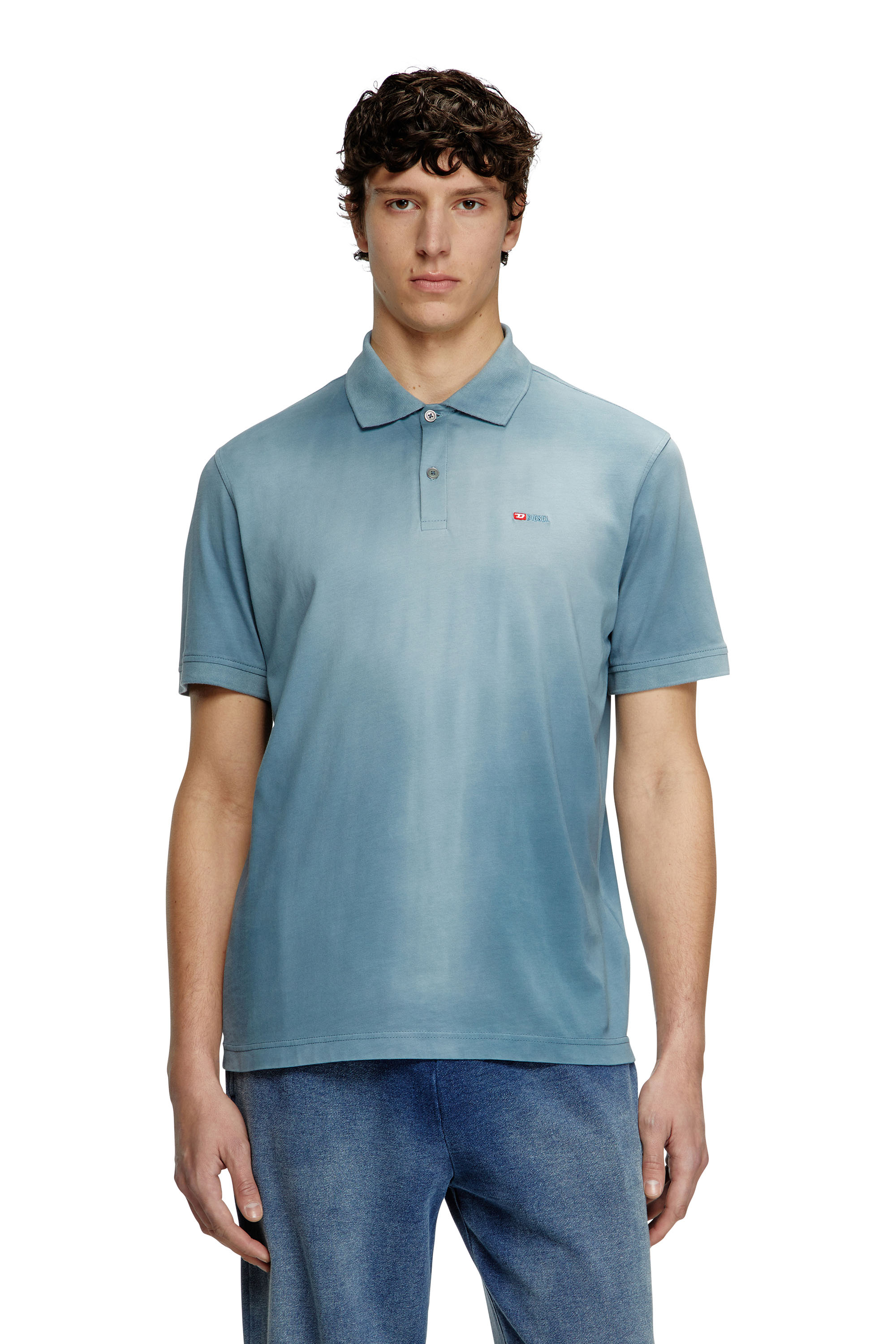 Diesel - T-REJUST-R3, Herren Polohemd aus Jersey mit Logo-Stickerei in Blau - 1