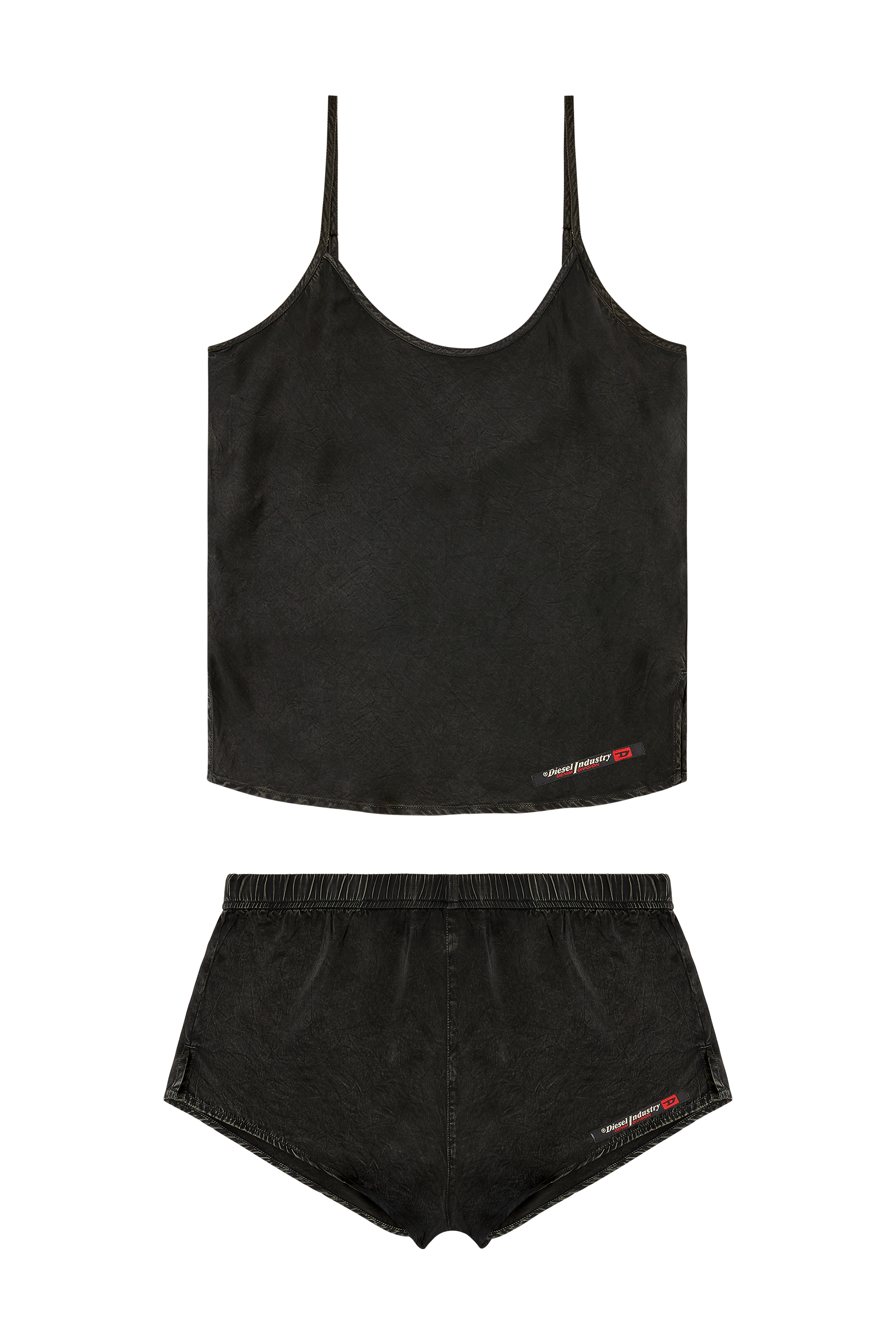 Diesel - SET-IVONE-DNM, Damen Fließende Pyjamas mit Denim-Effekt in Schwarz - 1