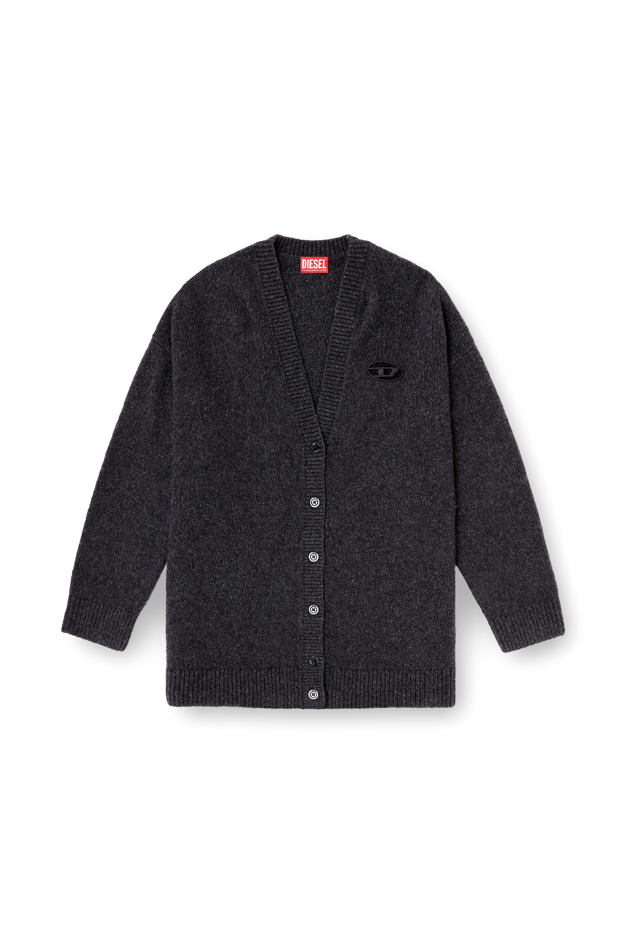 Diesel - M-AREELA, Damen Cardigan aus Woll- und Alpakamischung in Schwarz/Grau - 2