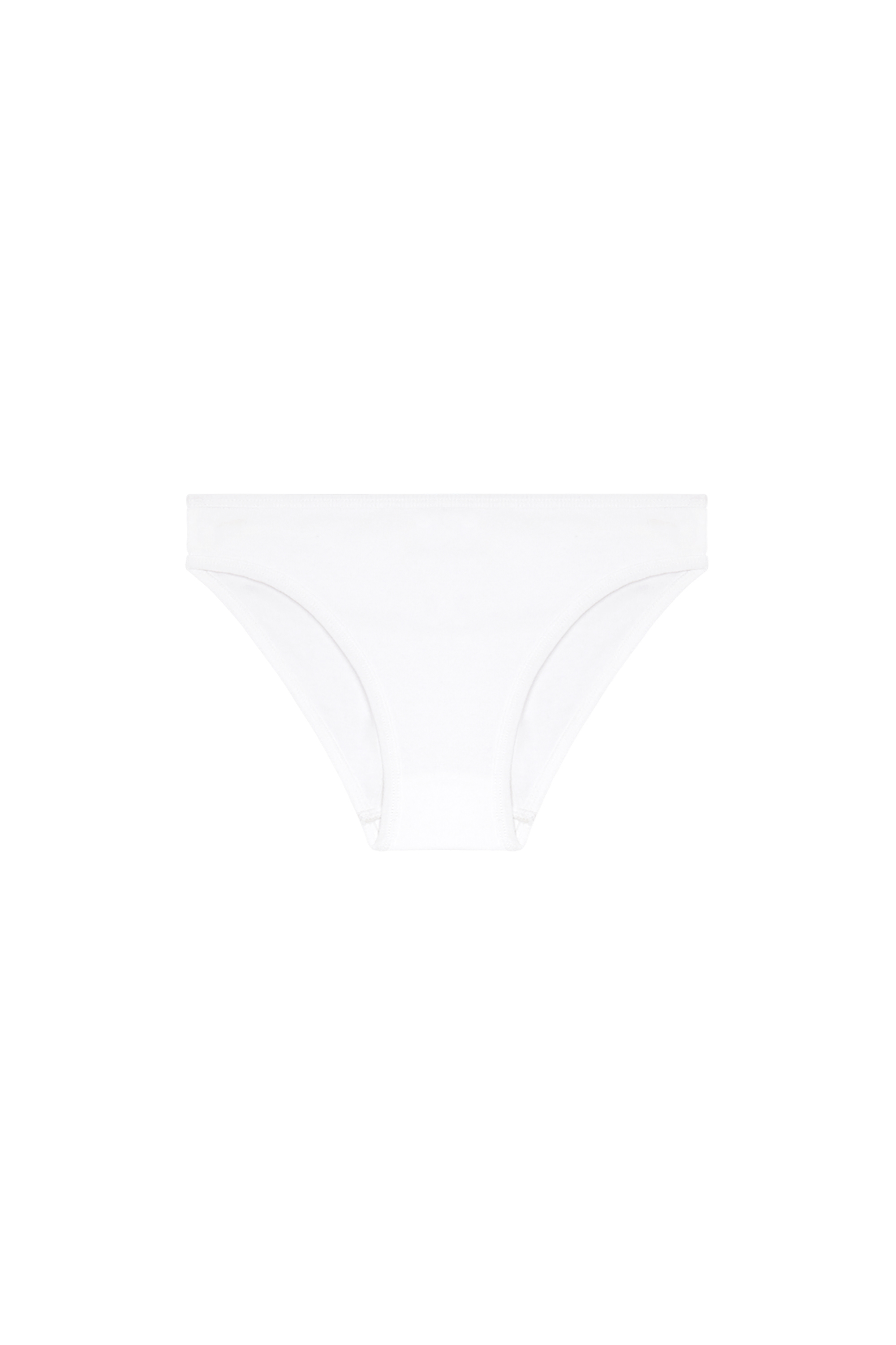 Diesel - UFPN-D-OVAL-HIGH-WAISTED-BRIEF, Damen Gerippte Briefs mit Oval D-Plakette in Weiß - 2
