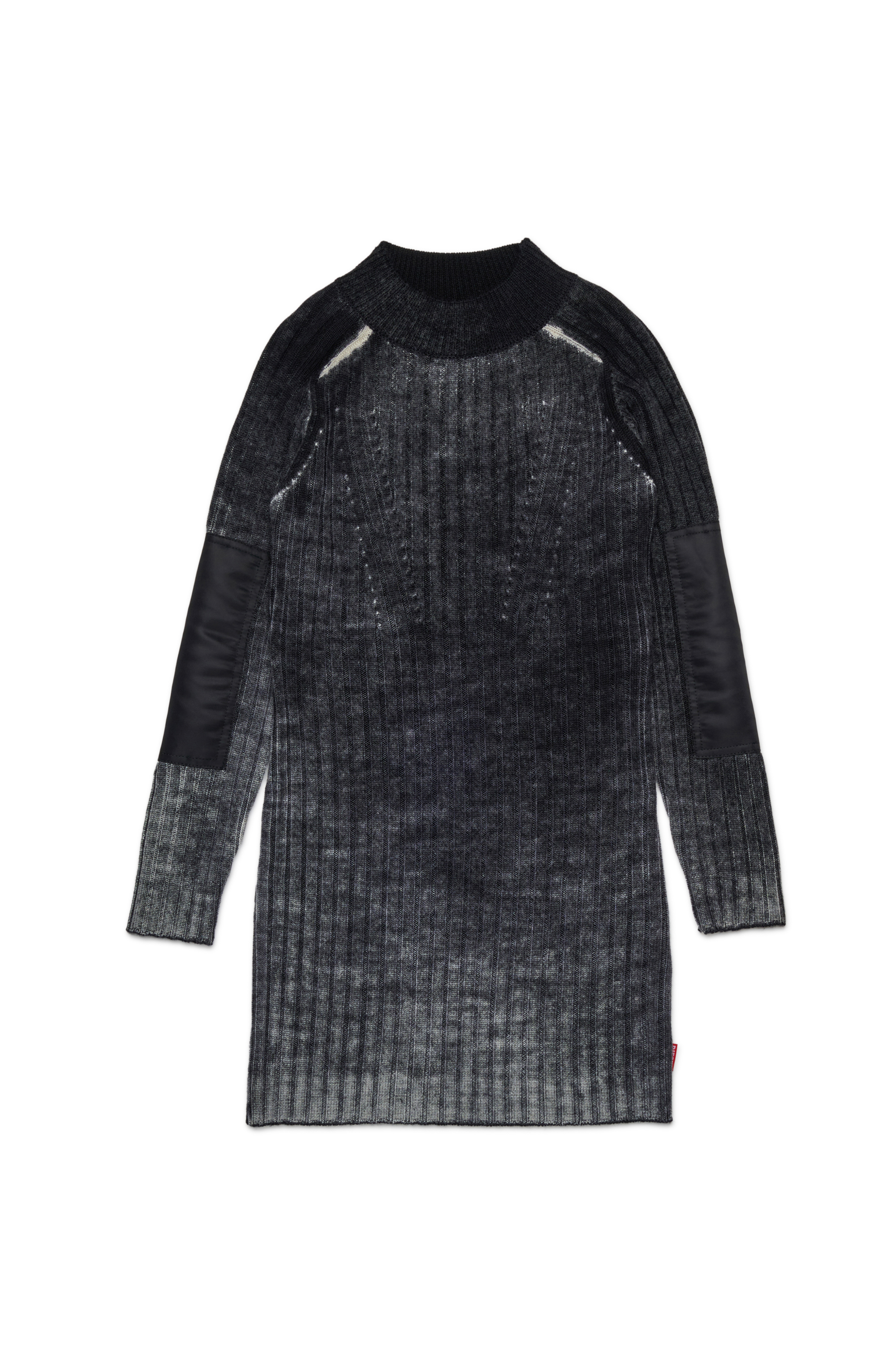 Diesel - DMARTISTA, Damen Wollkleid mit Nylon-Patches in Schwarz - 1