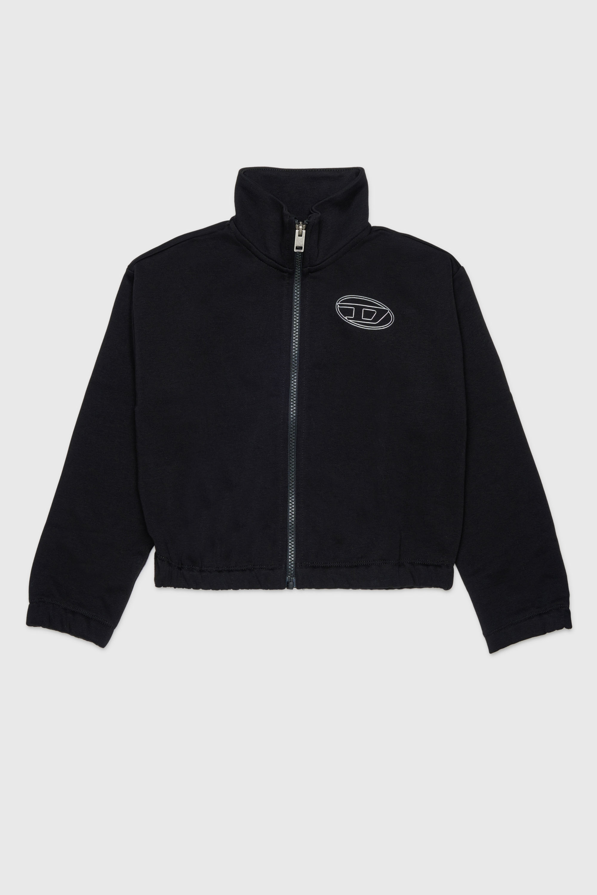 Diesel - SALILA, Damen Sweatshirt mit Rei&szlig;verschluss und Oval D Logo in Schwarz - 1
