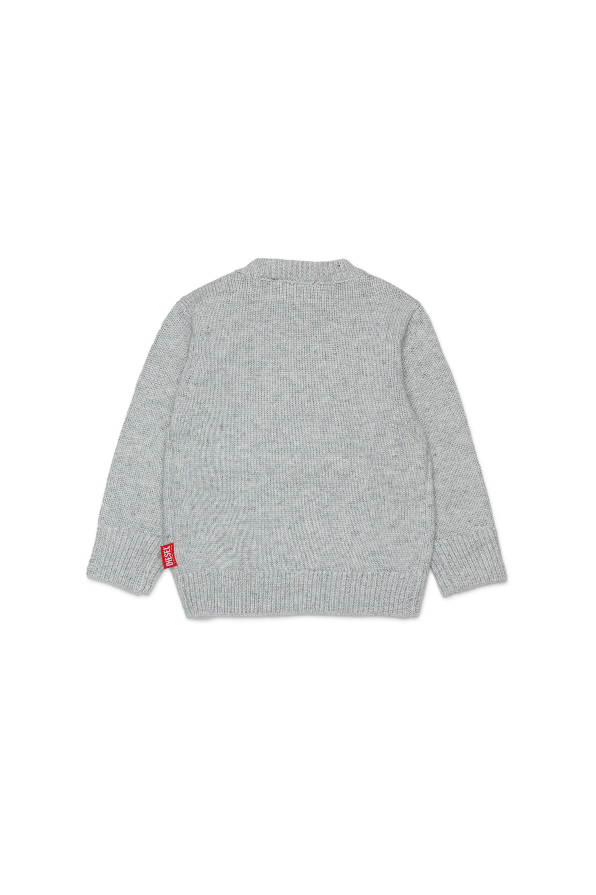 Diesel - KOMYB, Man's Cashmere-enriched jumper with big Oval D in Grey - 2