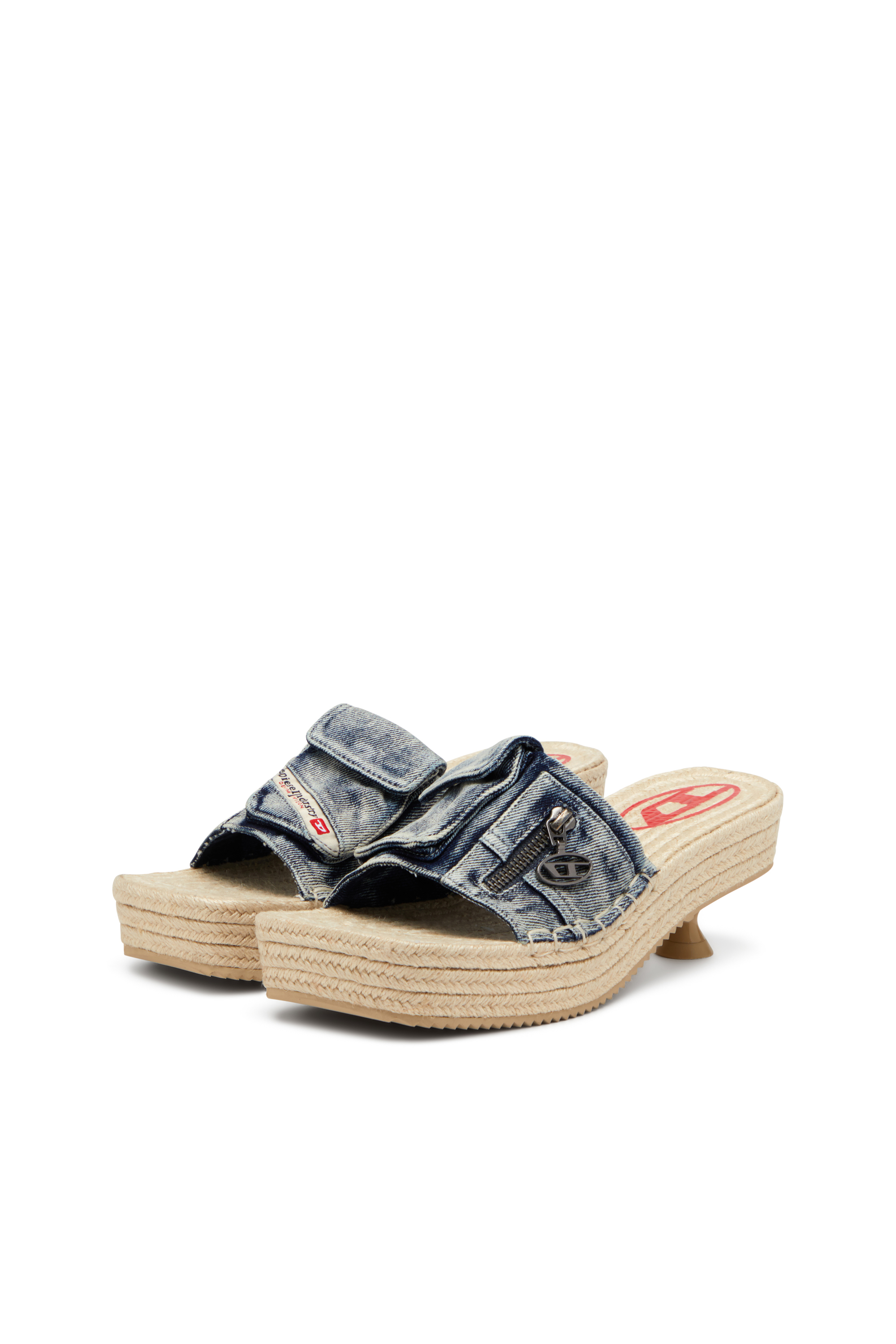 Diesel - D-IBIZA 40 PCK, Damen Espadrilles mit Absatz und Plateau aus Denim in Blau - 8