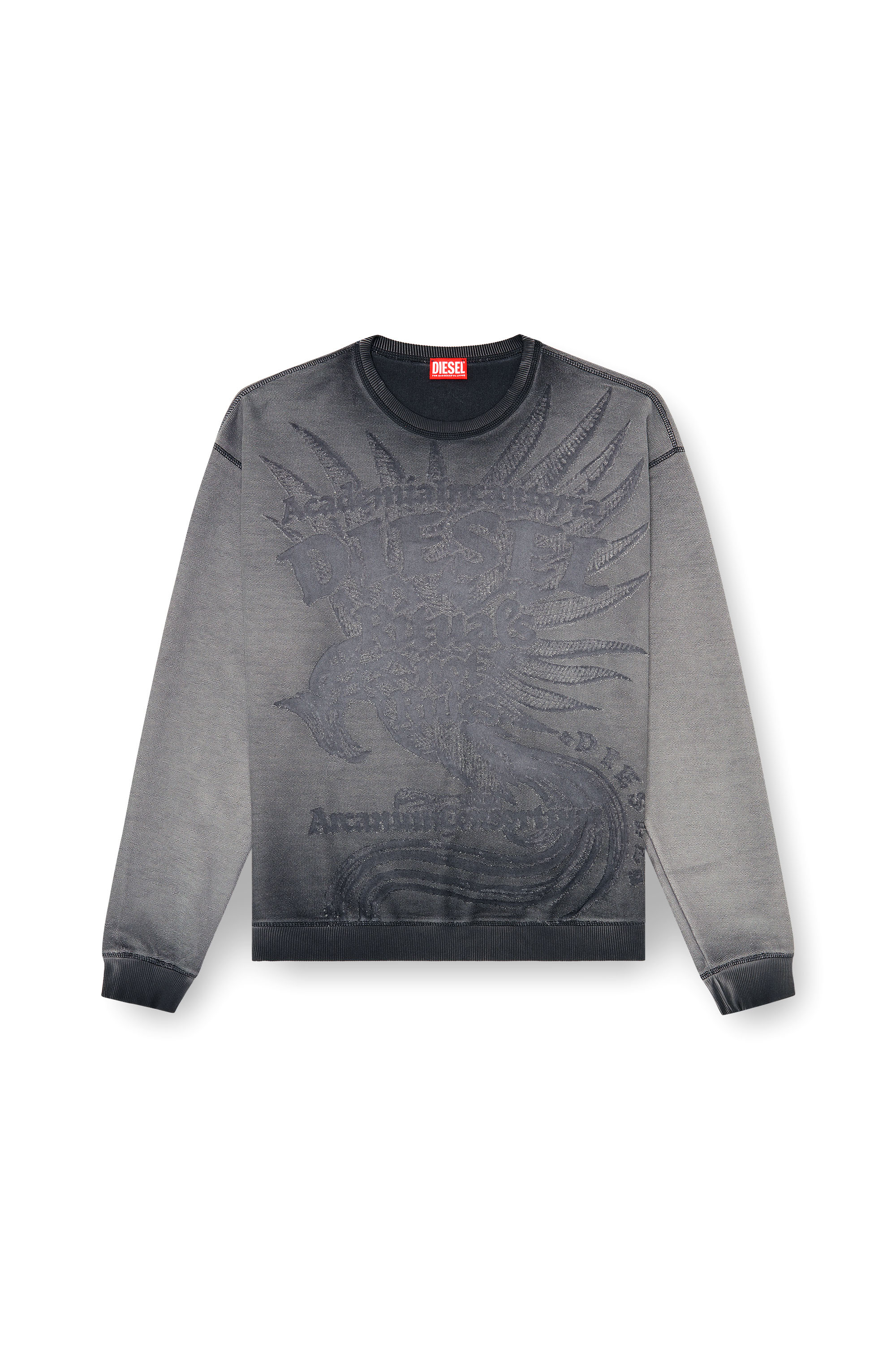 Diesel - S-ARON-RAW, Herren Sweatshirt mit d&eacute;vor&eacute;-Print in null - 2
