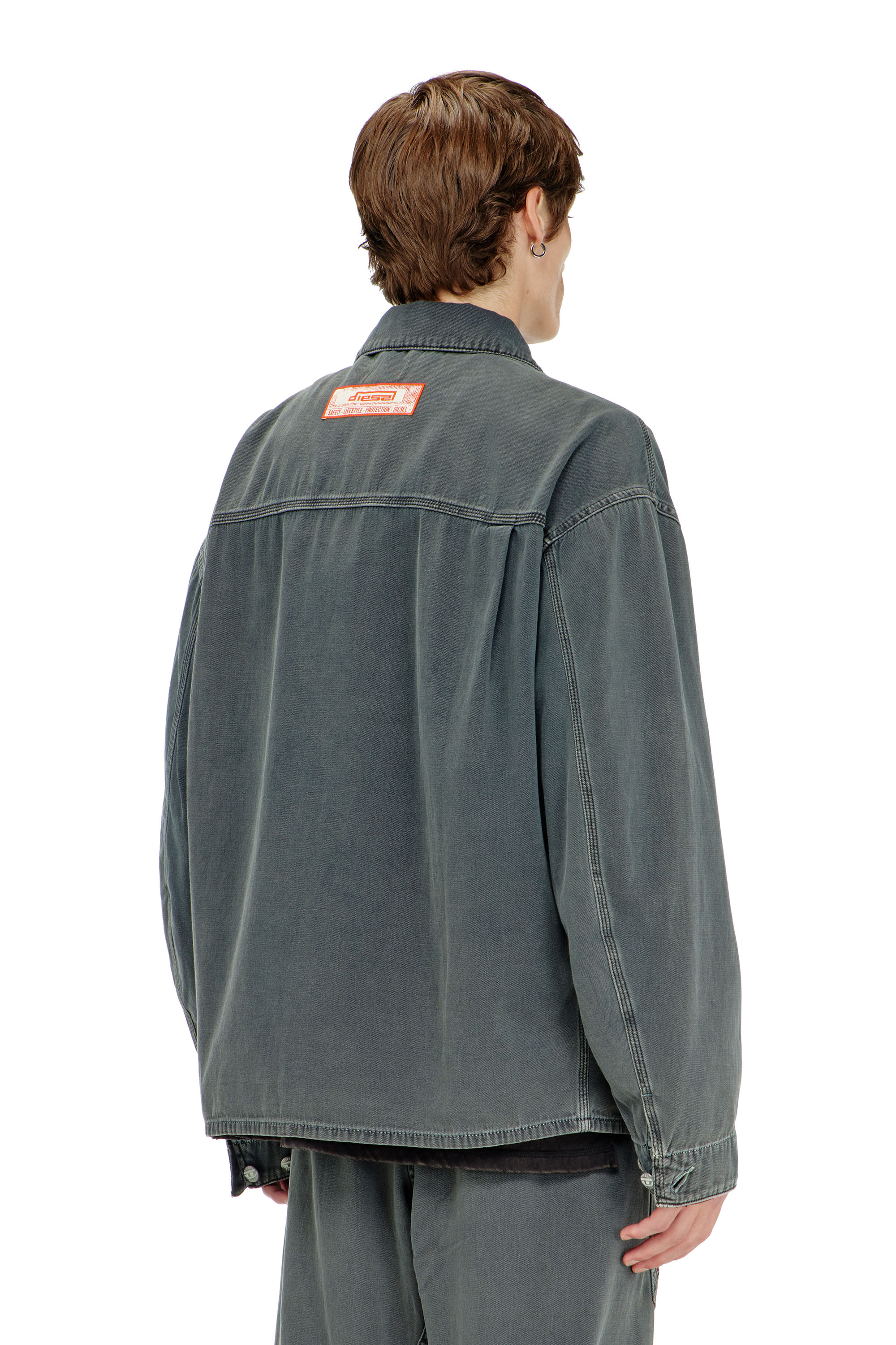 Diesel - D-STACK-U, Unisex Utility-Jacke aus farbigem denim in Grau - 4