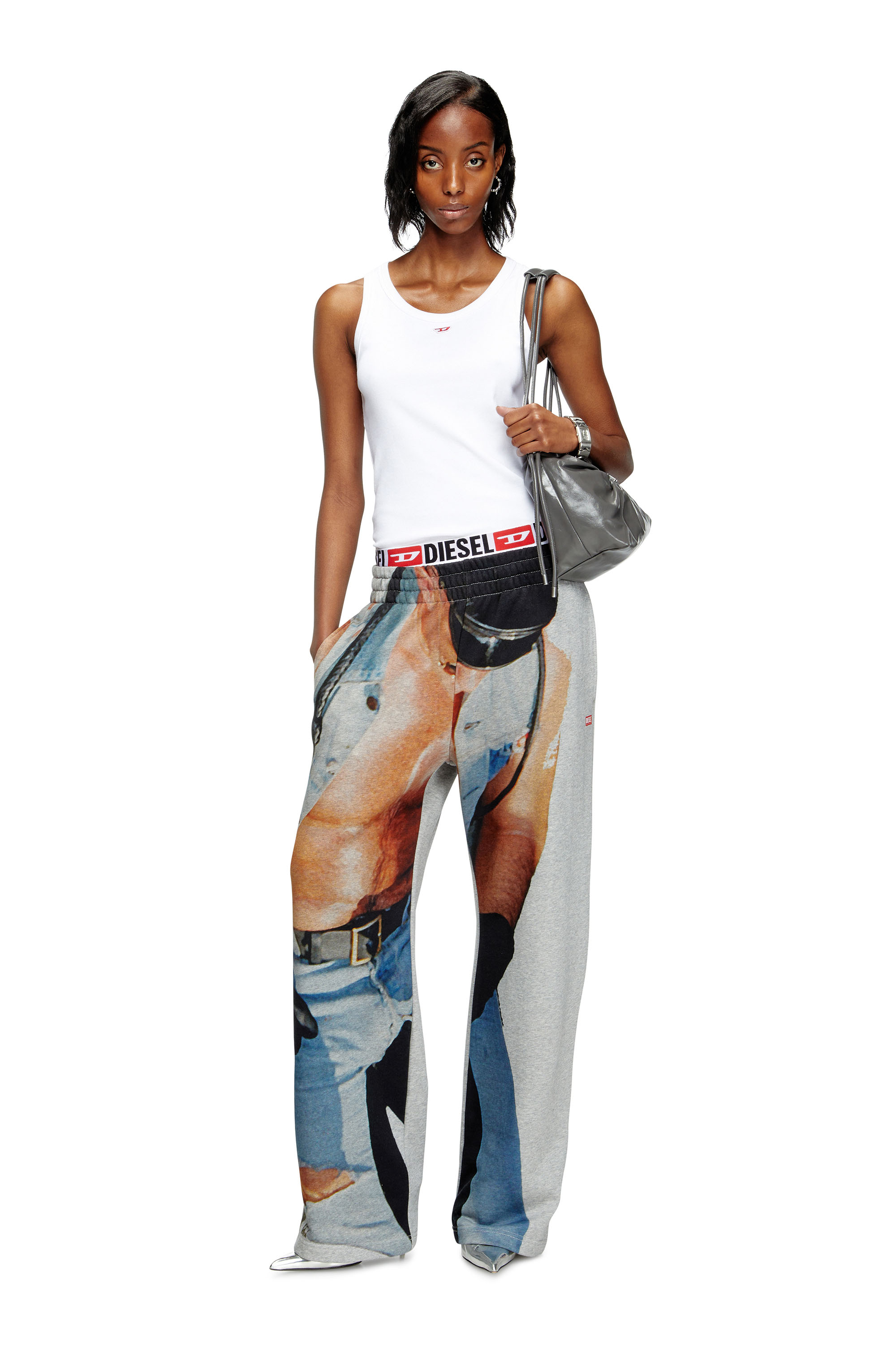 Diesel - PR-P-MARTAINS-TOM25, Unisex Sweathose mit Grafik-Print in Grau - 4