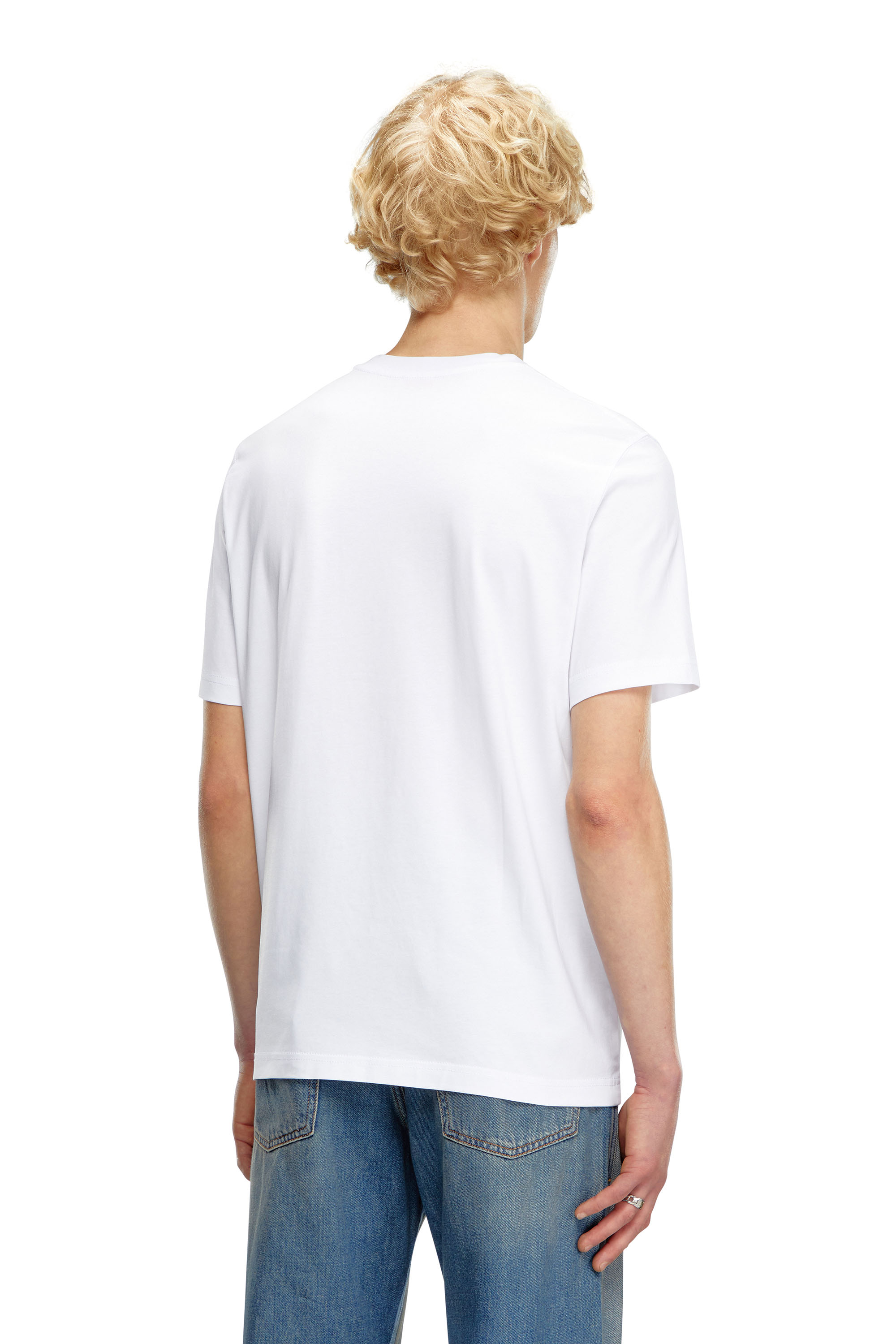 Diesel - T-ADJUST-Q7, Man's T-shirt with blurry Diesel logo in White - 4