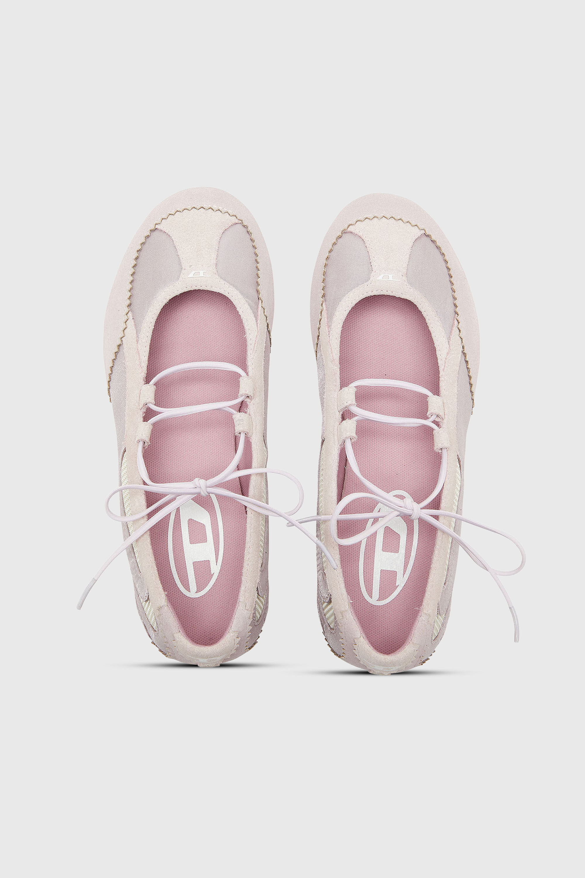 Diesel - D-MILE BALLERINA LACE UP II W, Damen D-Mile &ndash; Ballerinaschn&uuml;rschuhe aus Leder und Mesh in Rosa - 4
