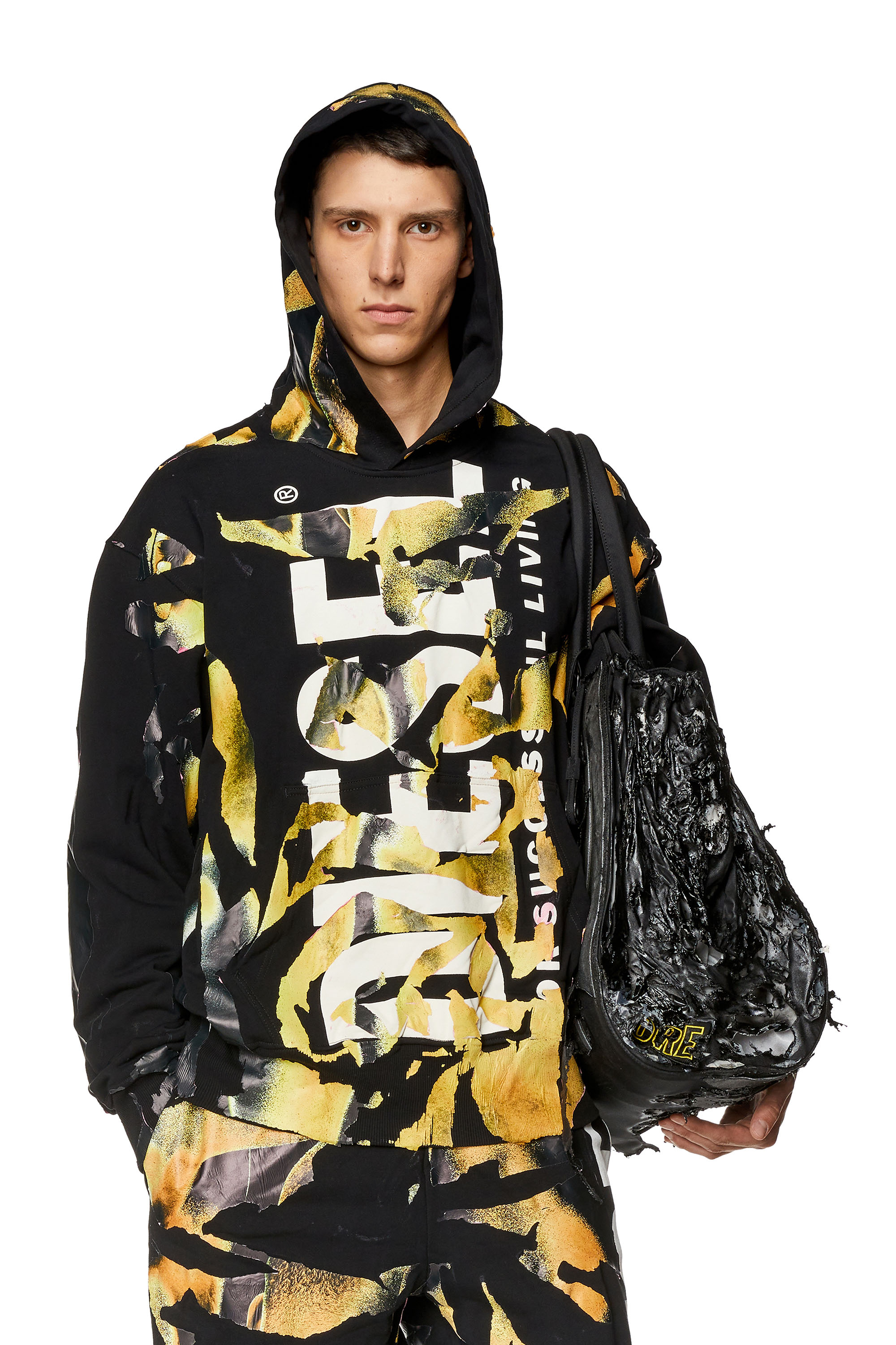 Diesel - S-MAC-HOOD-M1, Schwarz/Orange - Image 1