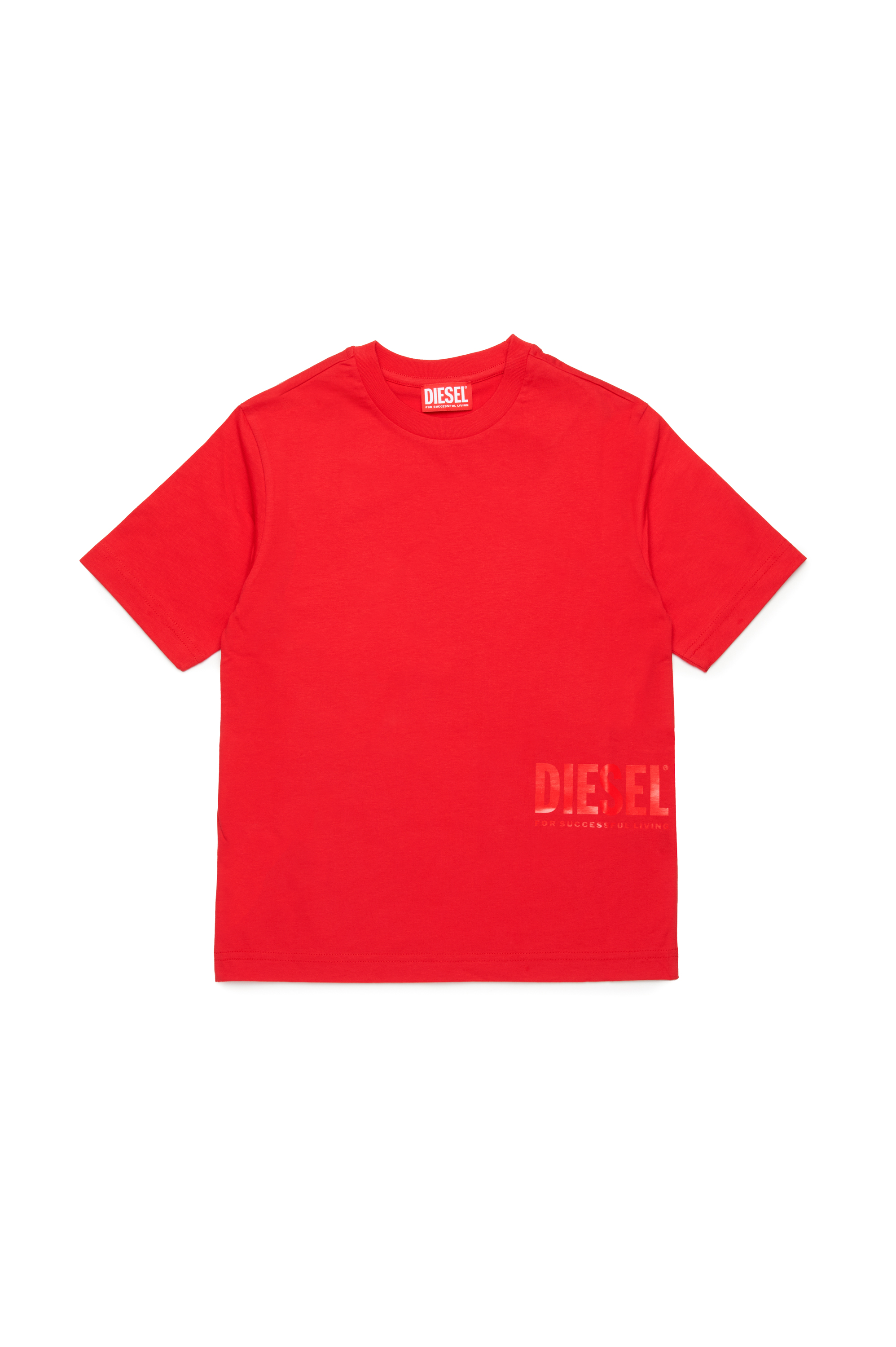 Diesel - MTFIND OVER, Herren T-Shirt mit Biscotto-Logo in Rot - 1