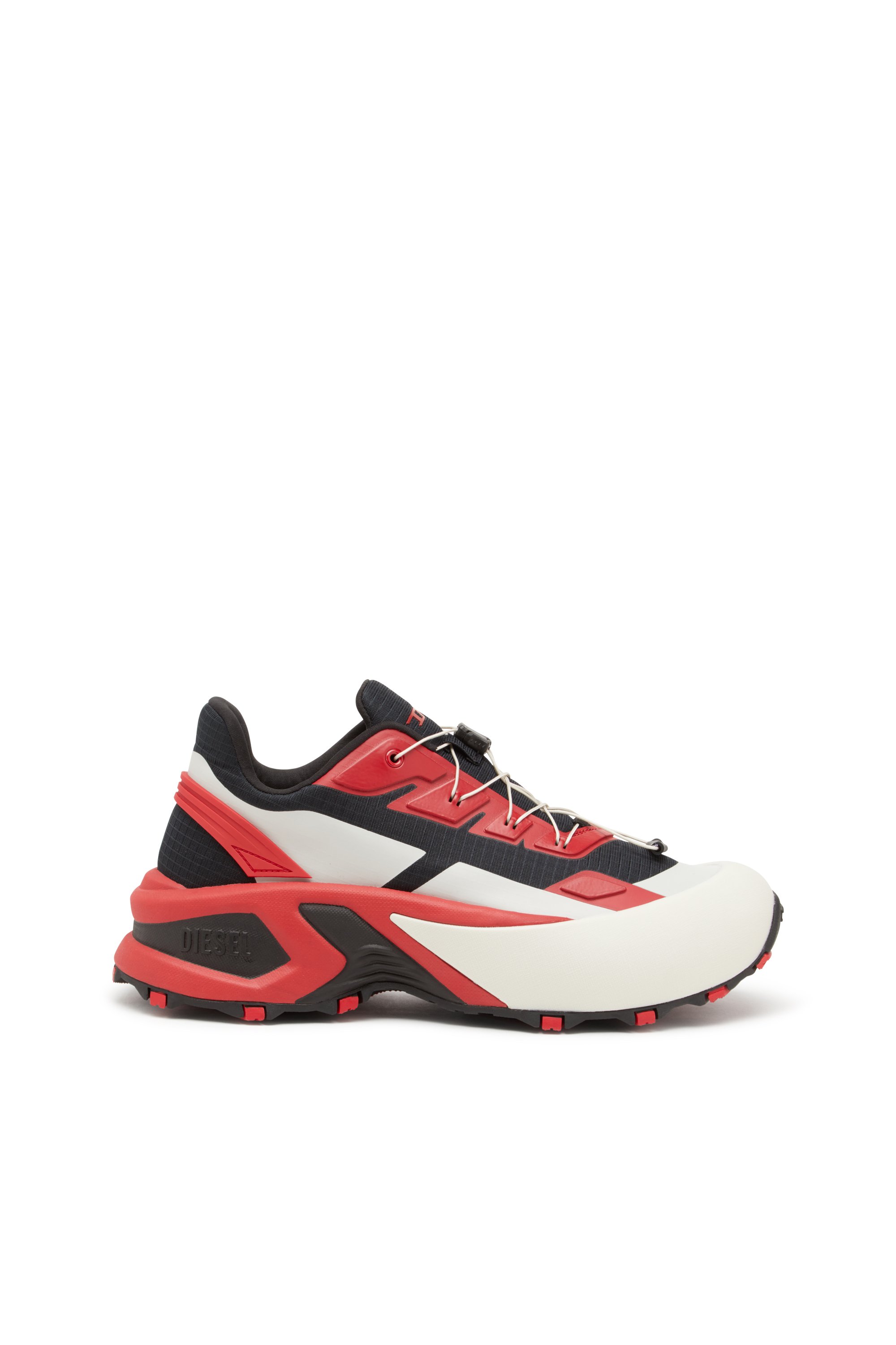 Diesel - D-CAGE RUNNER, Man's D-Cage Runner-Sneakers in TPU-trimmed ripstop in Black/Red - 1