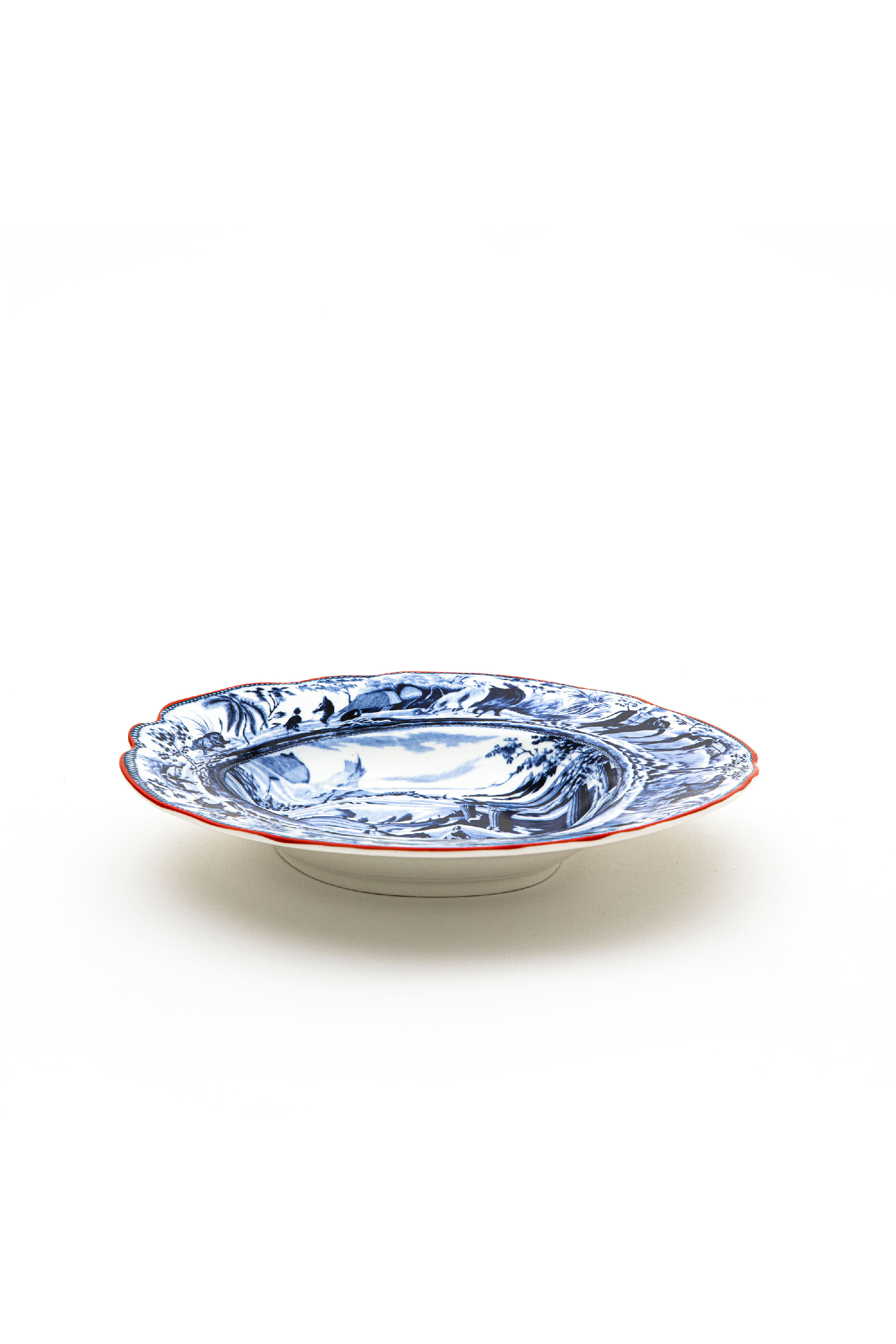 Diesel - 11220 SOUP PLATE IN PORCELAIN "CLASSIC O, Unisex's Pocelain soupe plate in White/Blue - 3