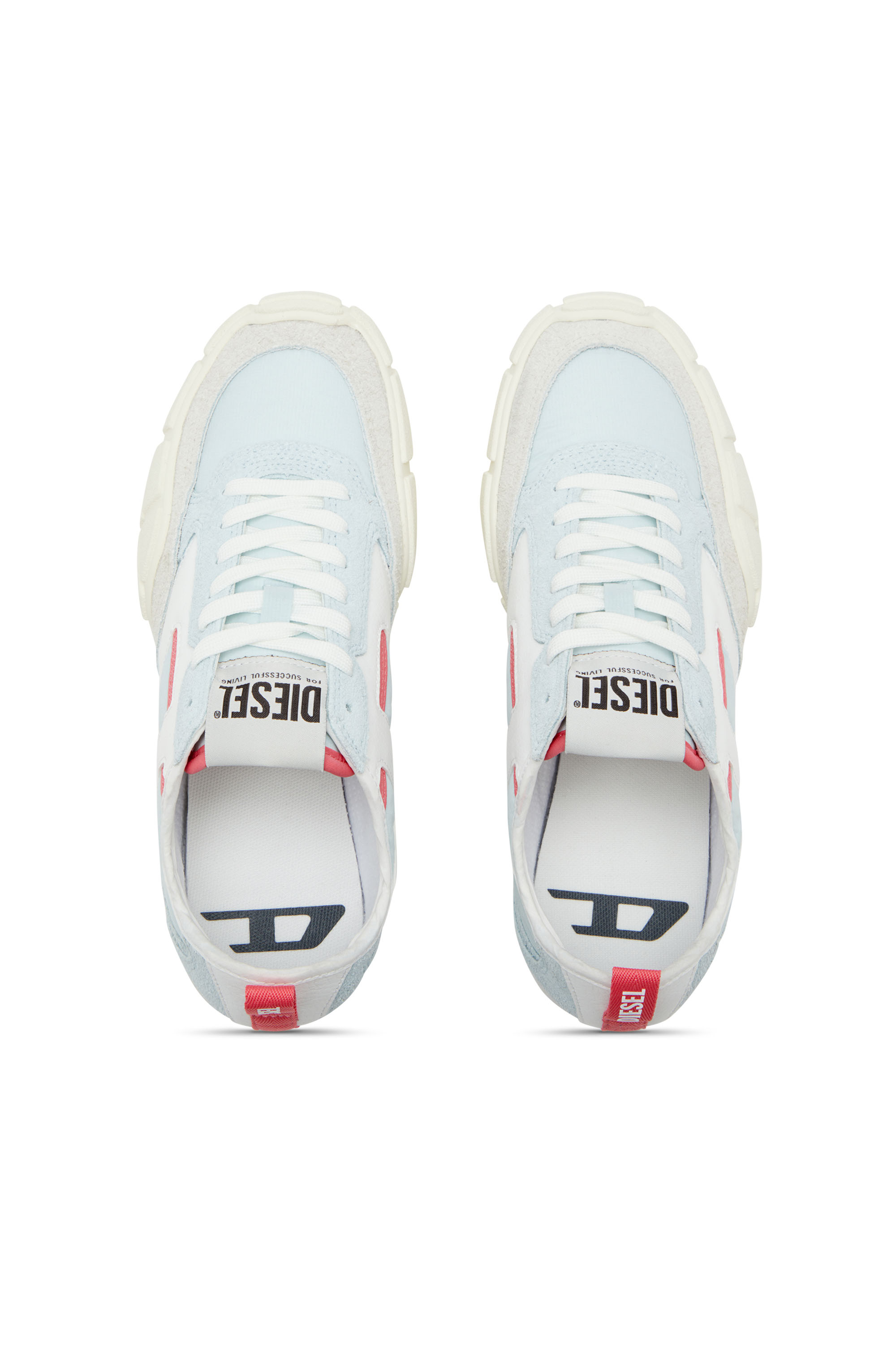 Diesel - S-PAGODHA LOW W, Damen S-Pagodha-Sneakers aus Leder, Wildleder und Ripstop in Hellblau - 4