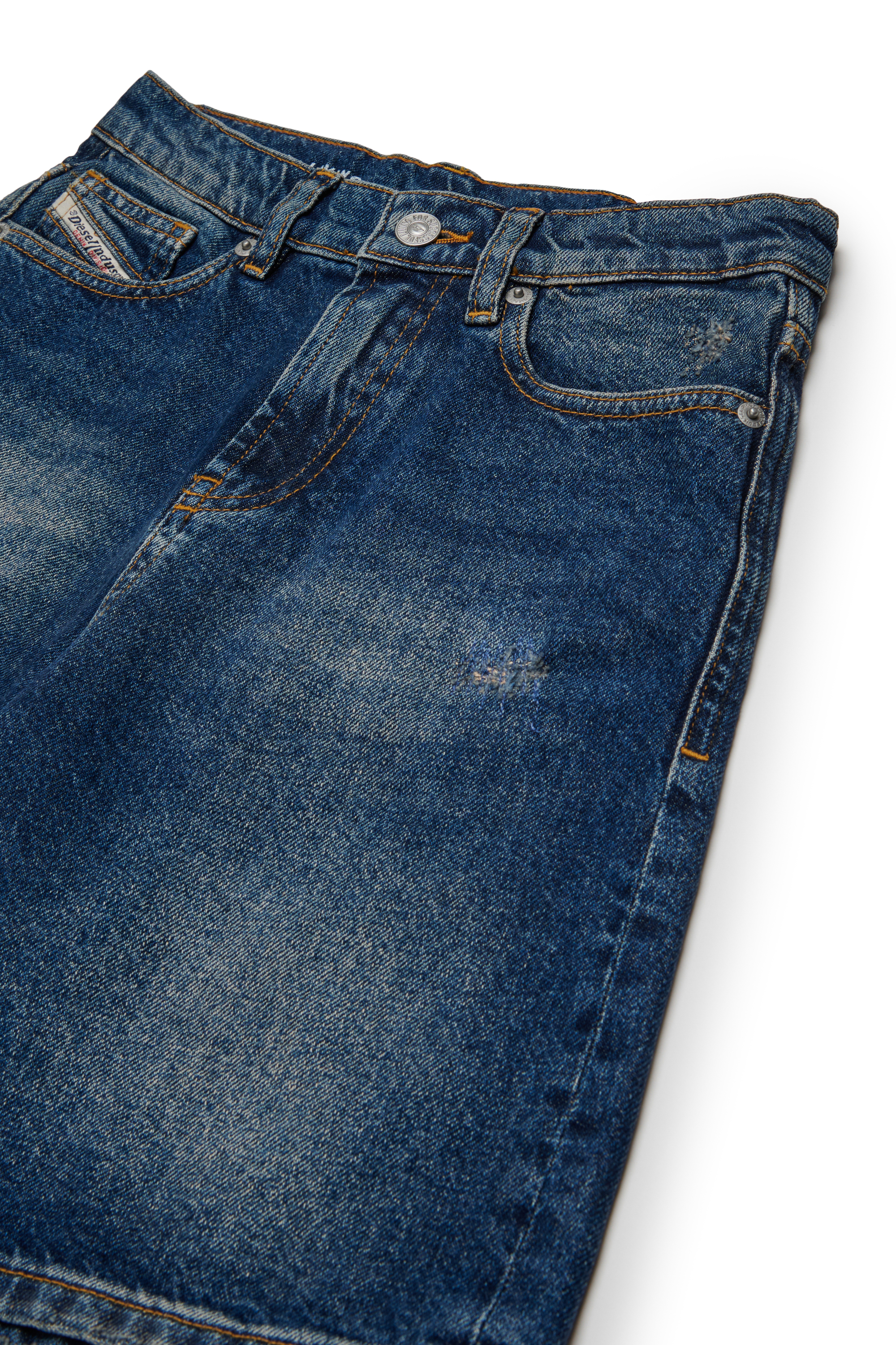 Diesel - D-ARGJX-SHORT-J, Damen Denim-Shorts im Used-Look in Dunkelblau - 3