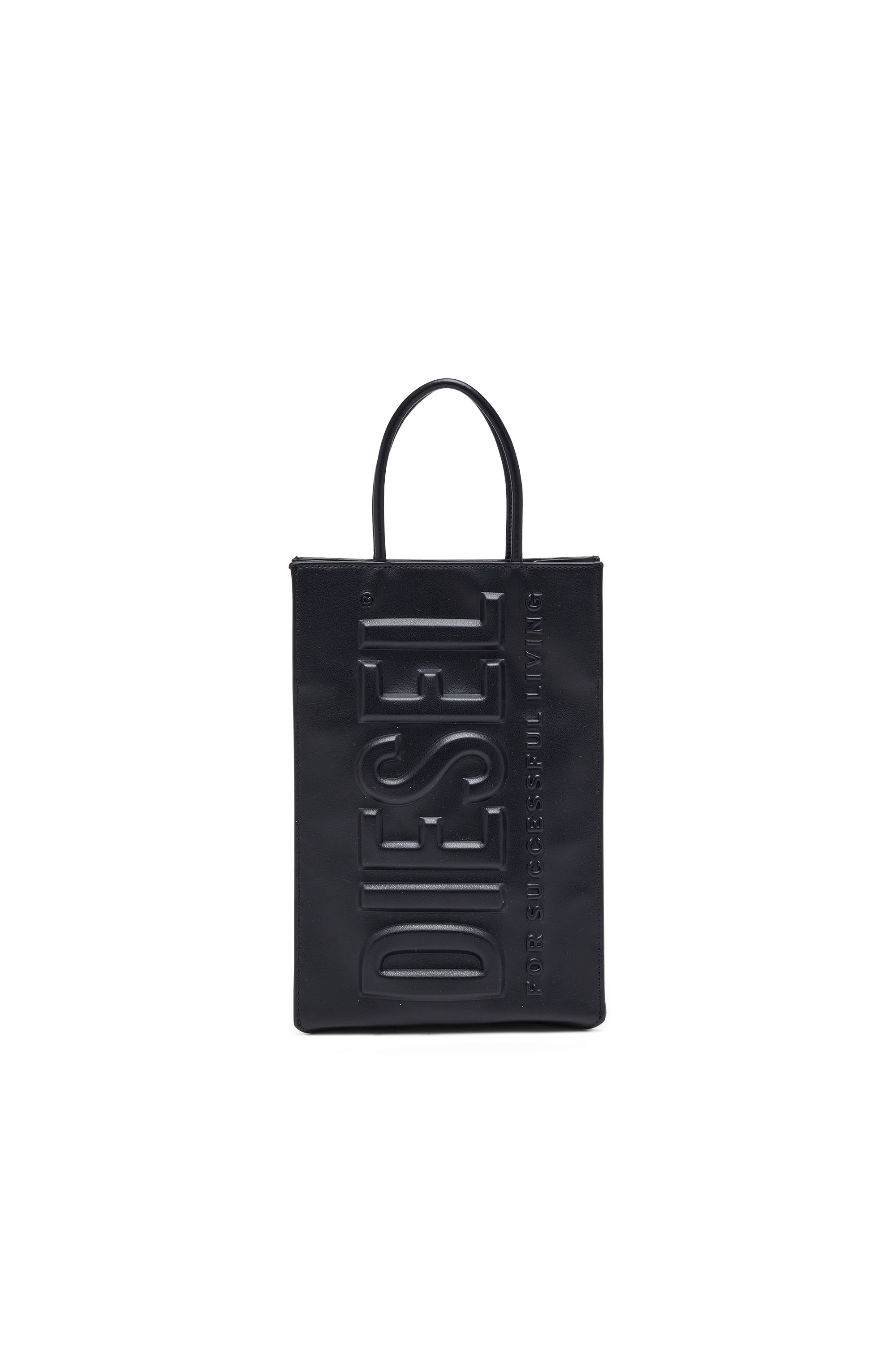 Diesel - DSL 3D SHOPPER M X, Herren Dsl 3D M-Tote-Tasche aus PU mit Logo-Prägung in Schwarz - 1