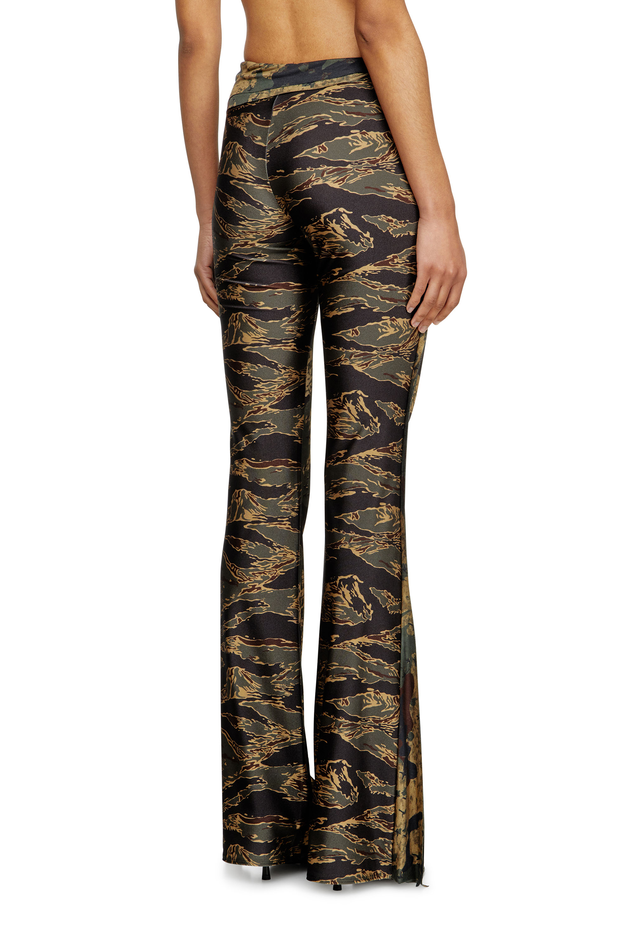 Diesel - P-AFFAL, Woman's Jazz pants with mixed camo prints in Military Green - 4