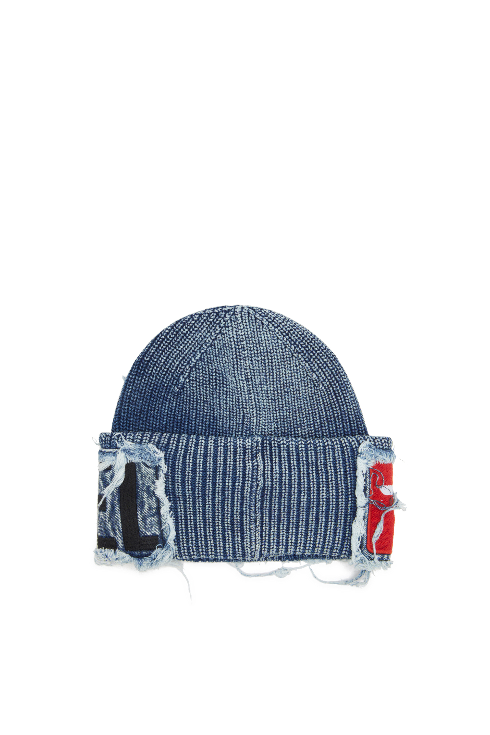 Diesel - K-FROK, Unisex Mütze in Denim-Optik mit auffälligem Patch-Detail in Blau - 2