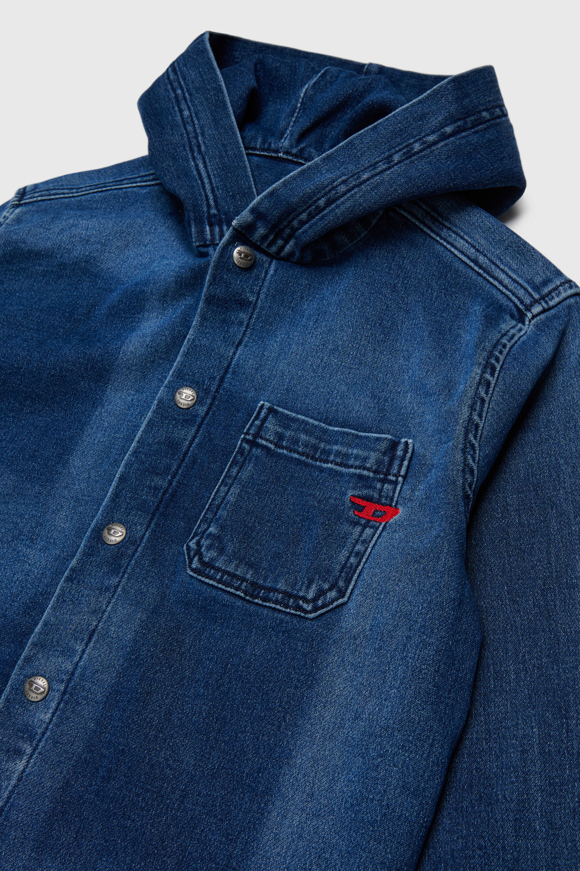 Diesel - CAMPS-OVER JJJ, Herren Kapuzenhemd aus shadow-effect JoggJeans in Dunkelblau - 3