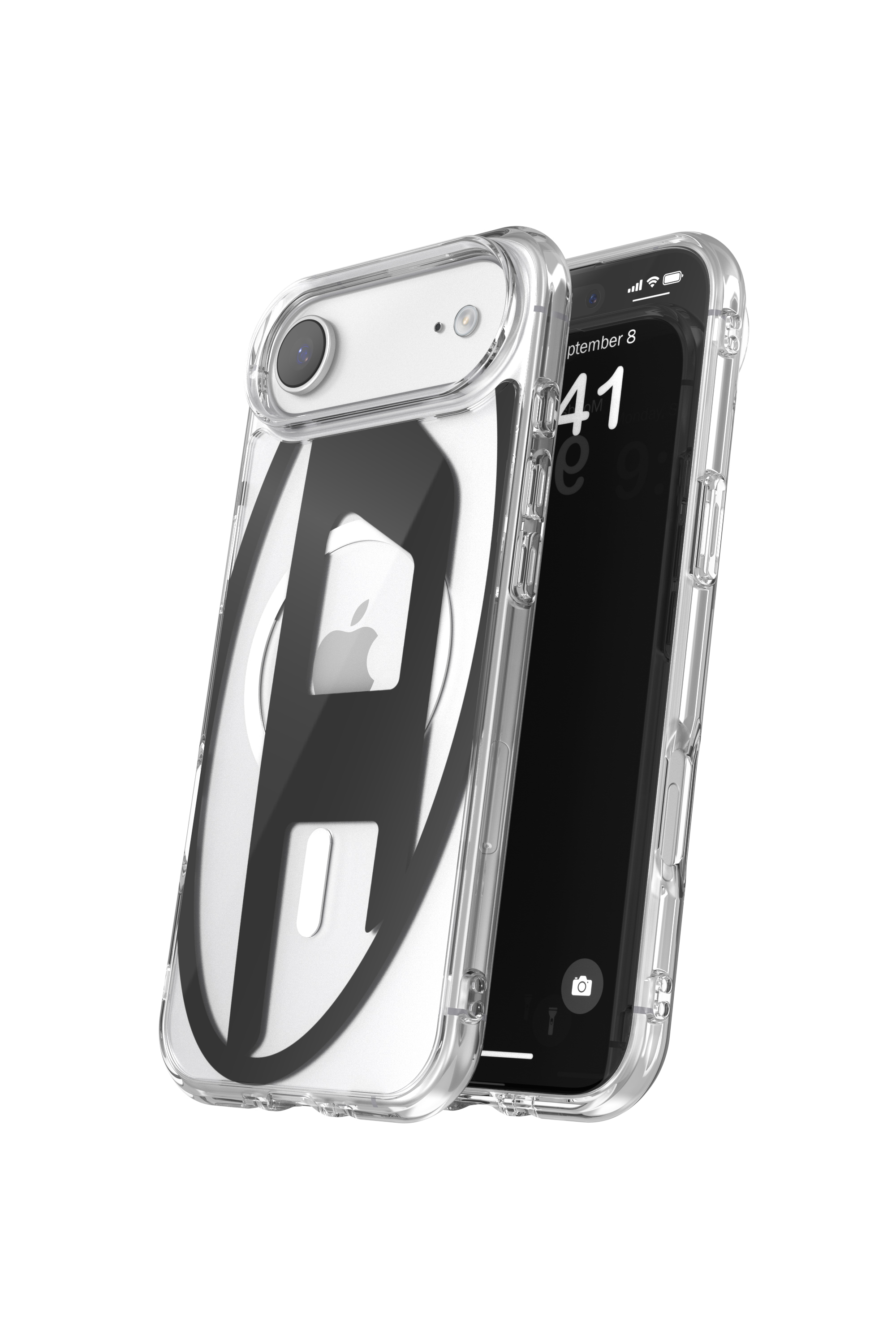 Diesel - 60416 AOP CASE, Unisex Oval D Metallic-Hülle mit Magsafe für iPhone 17 Air in Schwarz - 3