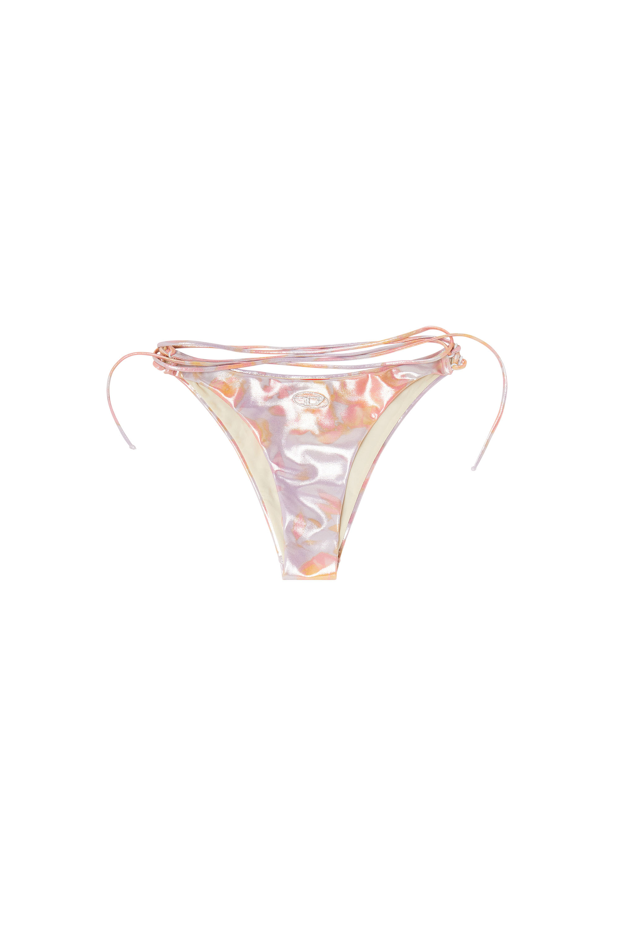 Diesel - GIUSY-UTLT, Damen Metallische Strappy-Bikinihose mit Blumenprint in Lila - 3