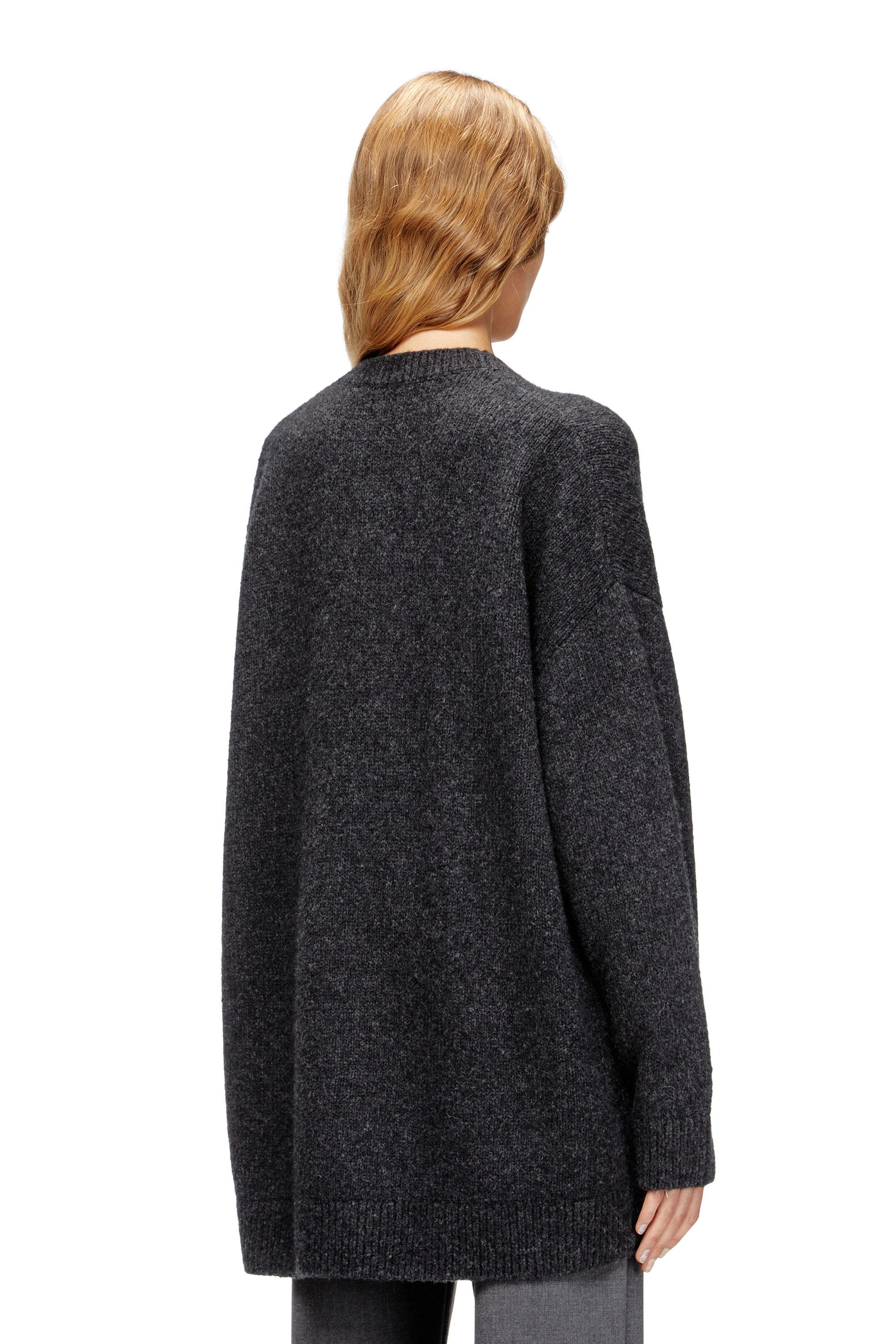 Diesel - M-AREELA, Damen Cardigan aus Woll- und Alpakamischung in Schwarz/Grau - 4