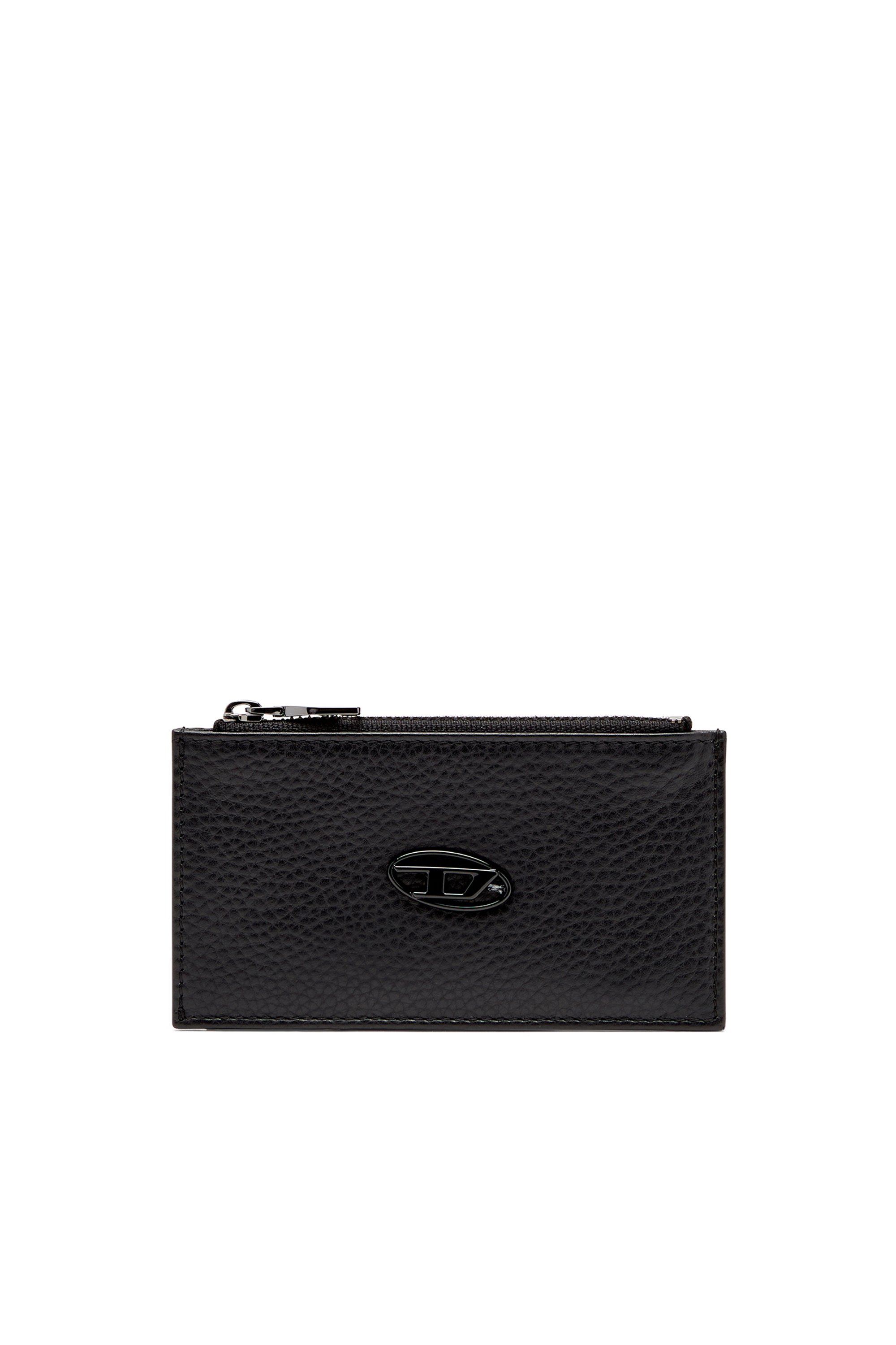 Diesel - HISSU EVO CARD HOLDER III, Herren Flaches Kartenetui aus genarbtem Leder in Schwarz - 1