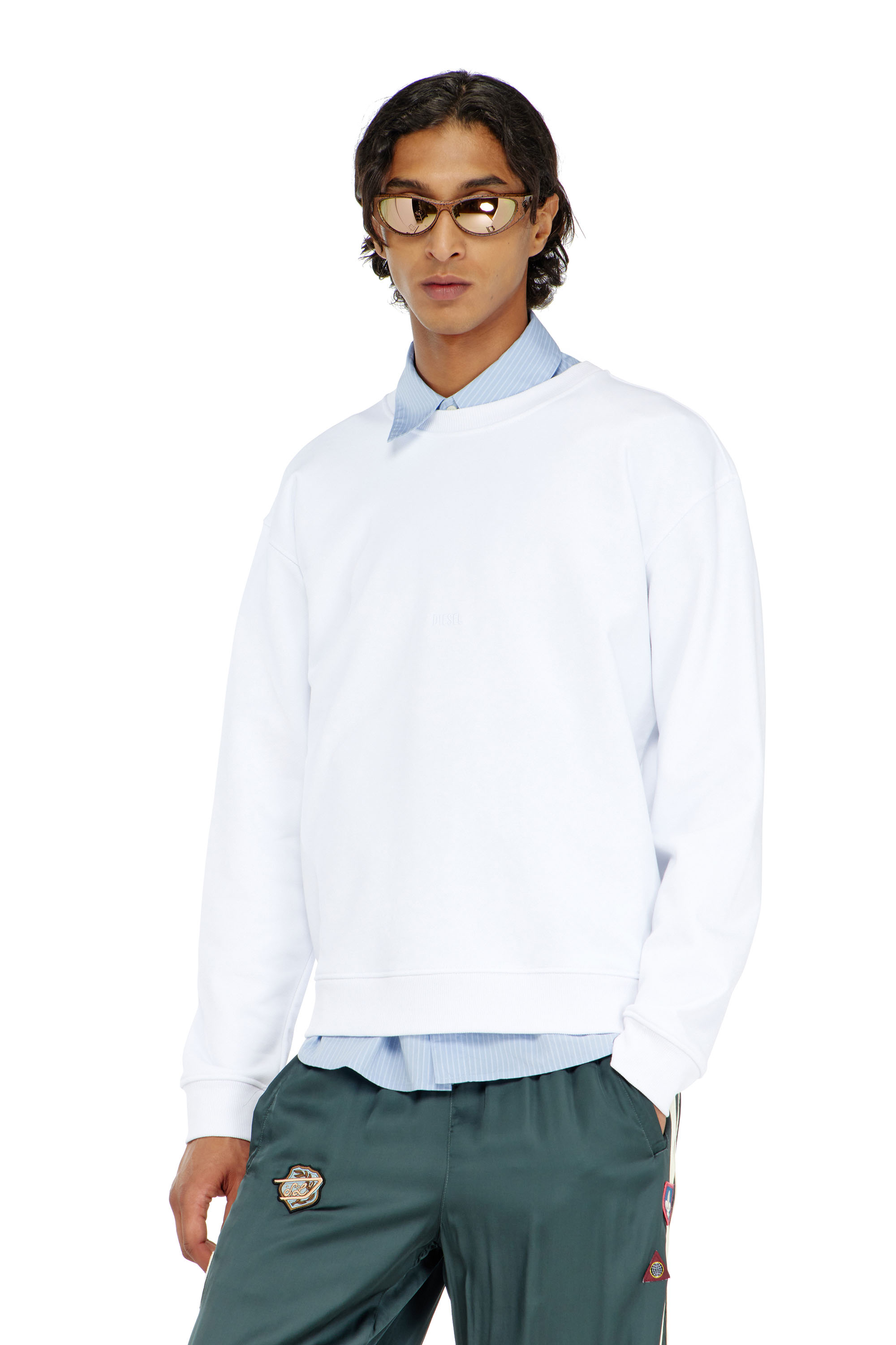 Diesel - S-NORM-AA5, Herren Baumwoll-Sweatshirt mit Mikro-Logo-Stickerei in null - 3