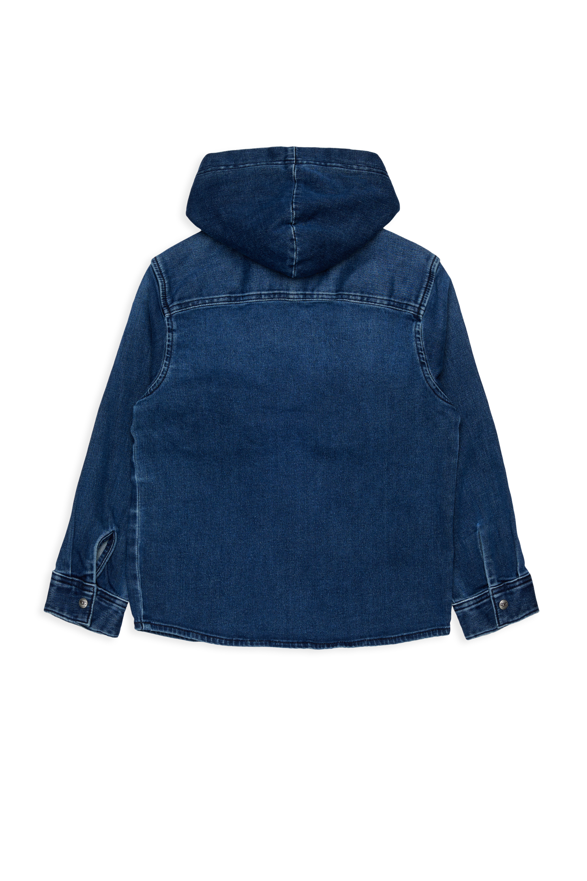 Diesel - CAMPS-OVER JJJ, Man's Hooded shirt in shadow-effect JoggJeans in Dark Blue - 2