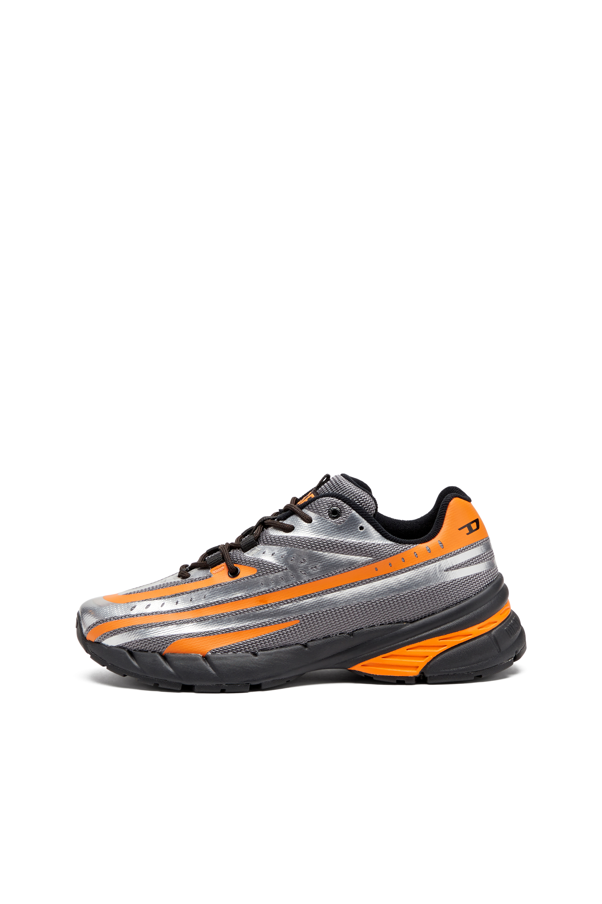 Diesel - D-AIRSPEED LOW, Herren D-Airspeed-Sneakers aus beschichtetem Mesh in Grau/Orange - 7