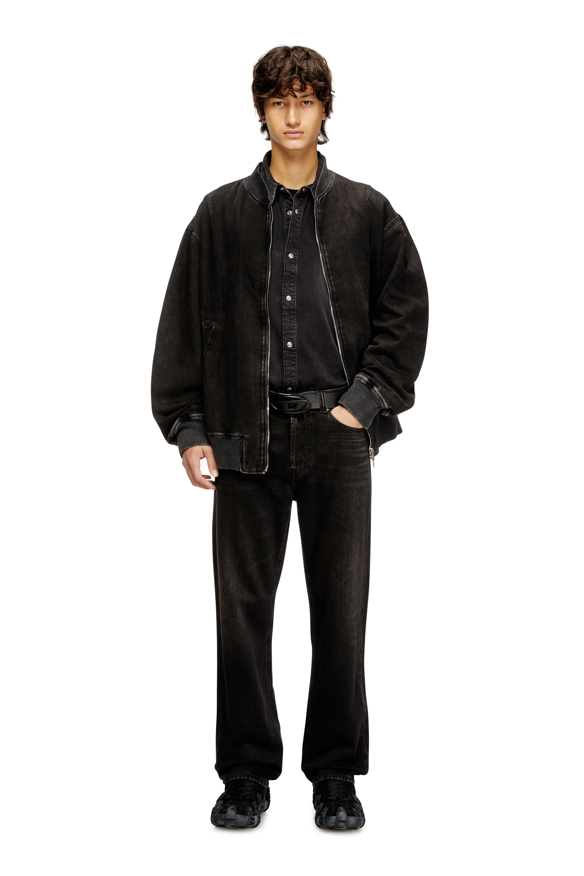 Diesel - D-VINZ, Herren Bomberjacke aus Denim in cleaner Waschung in Schwarz - 2