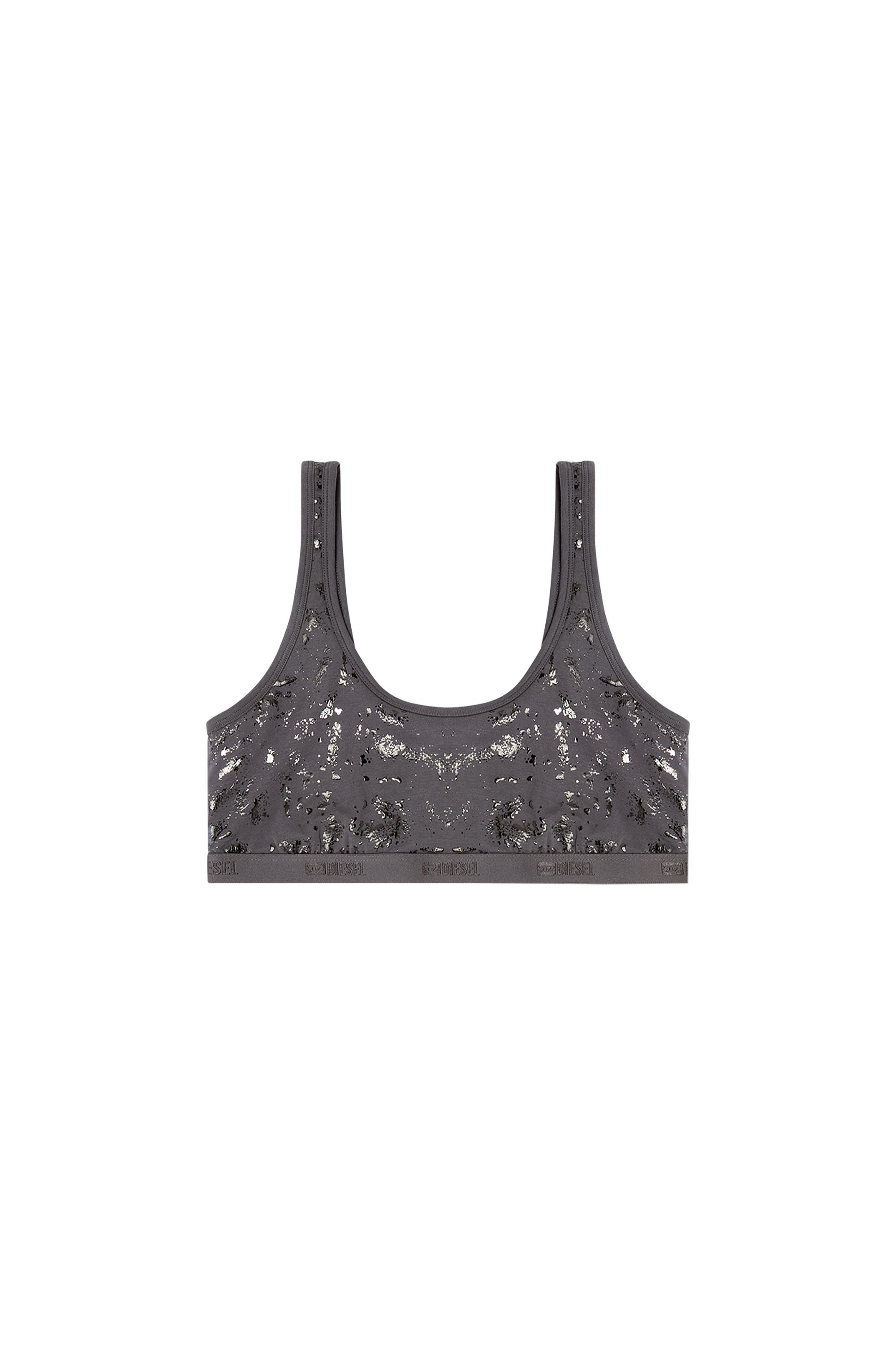 Diesel - ORIBA-GFT, Damen Bralette aus Stretch-Baumwolle mit Metallic-Print in null - 3