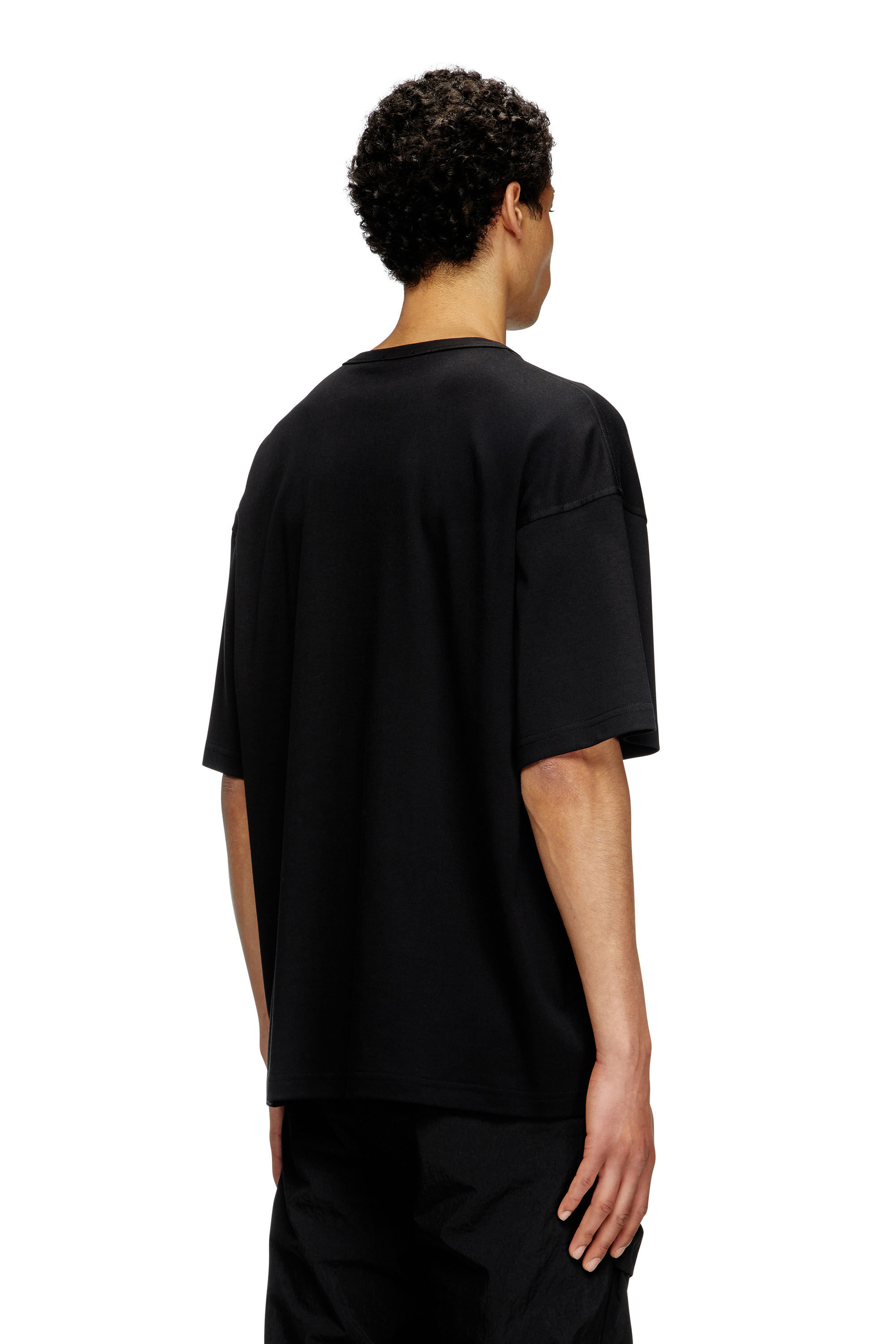 Diesel - T-BOXT-T6, Herren T-Shirt mit rotem Oval D in Schwarz - 4