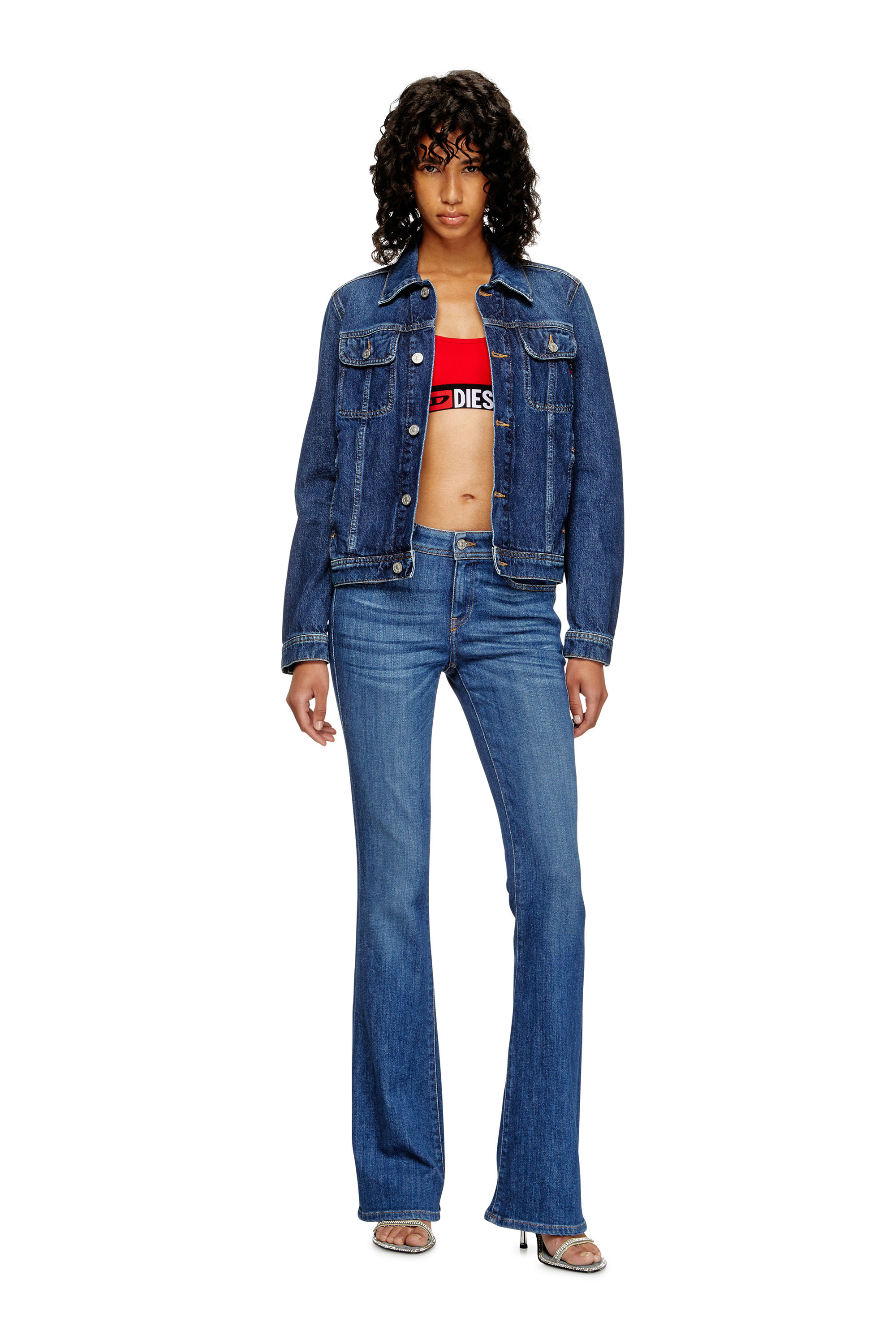 Diesel - UFSB-ORIBA, Damen Bralette mit Logoband in Rot - 4