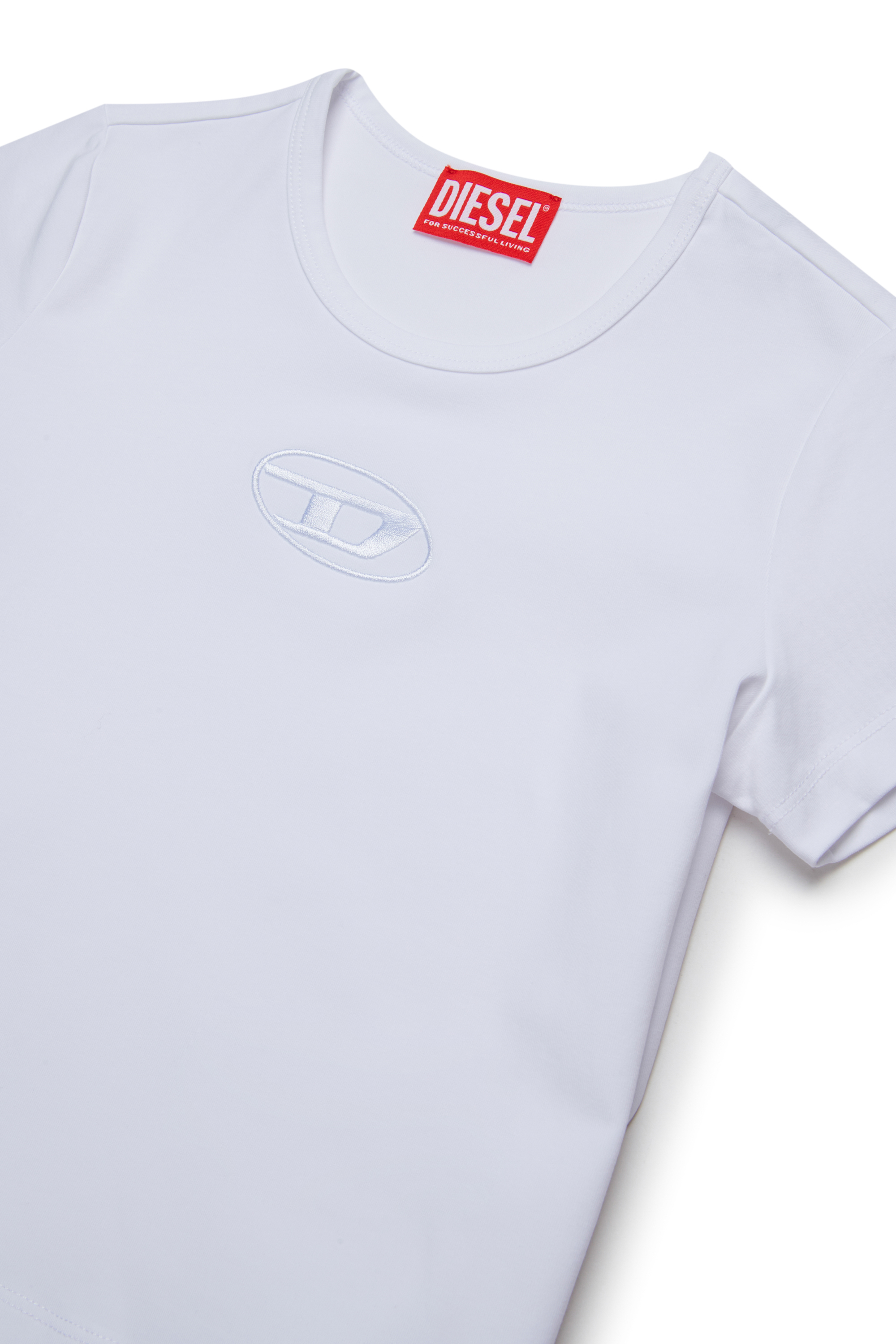 Diesel - TANGIEX, Damen T-Shirt mit farblich abgestimmter Oval D-Stickerei in Weiß - 3