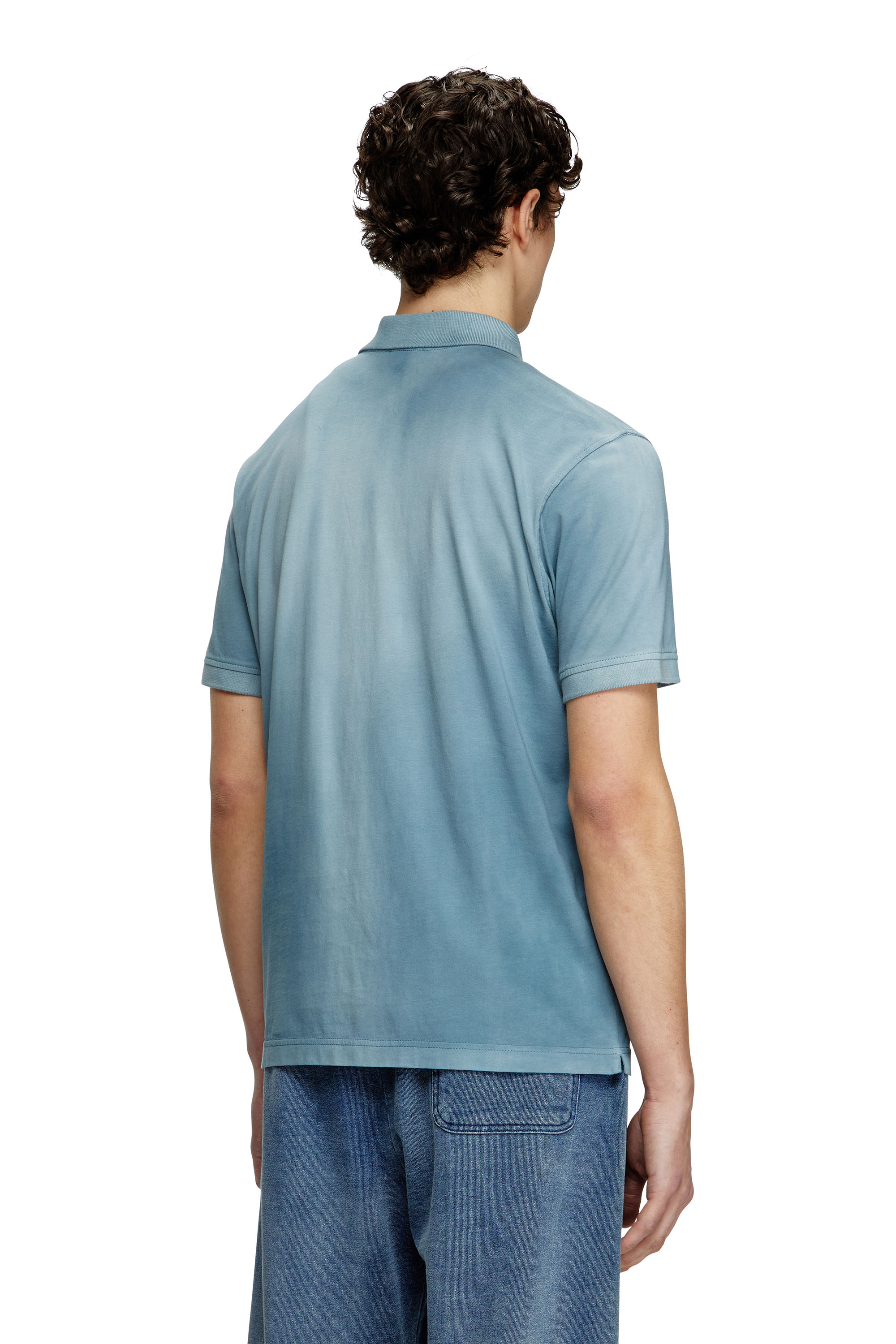 Diesel - T-REJUST-R3, Herren Polohemd aus Jersey mit Logo-Stickerei in Blau - 2