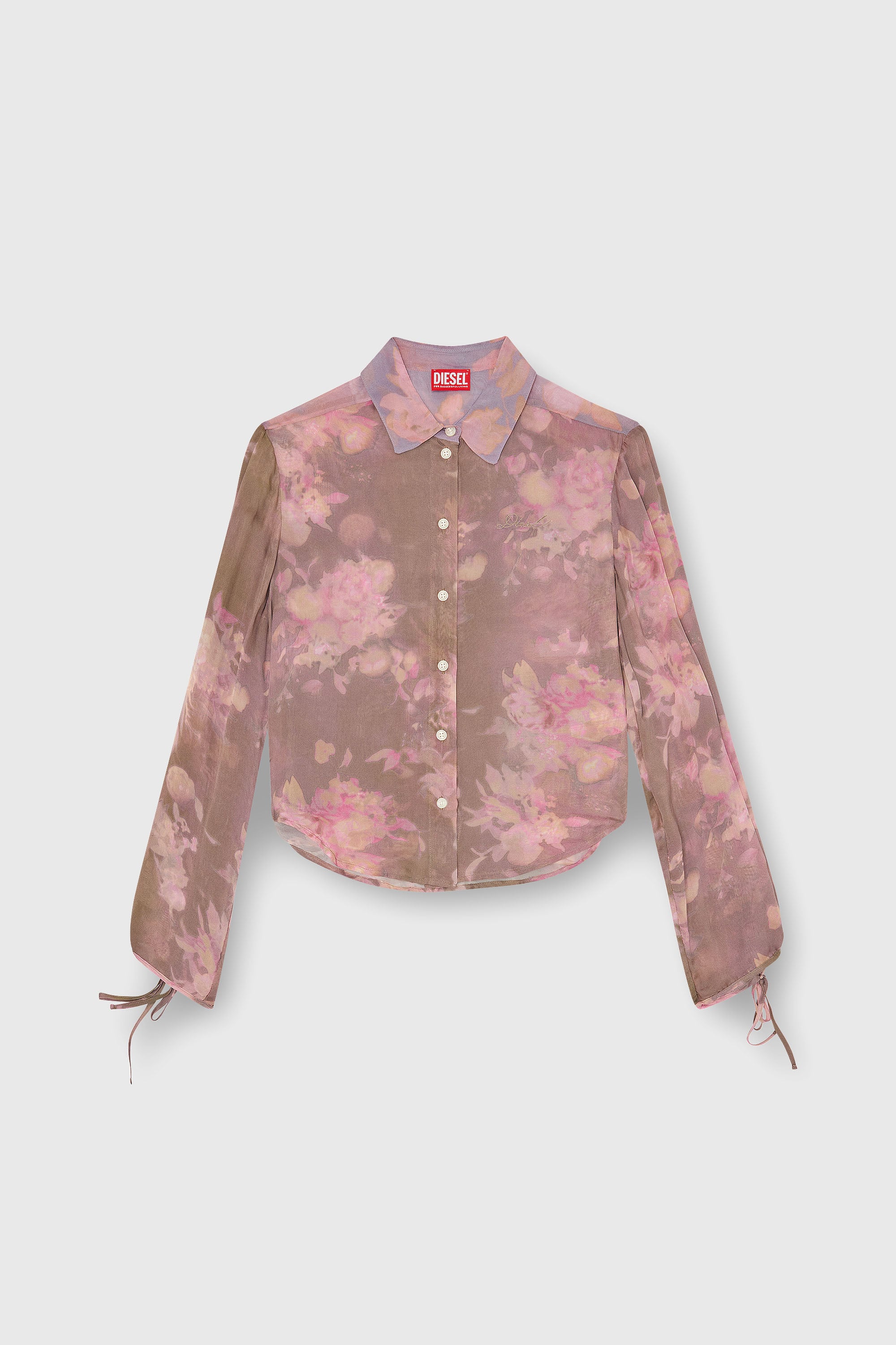 Diesel - C-LEVER, Damen Chiffon-Bluse mit all-over Blumenprint in Rosa/Violett - 2